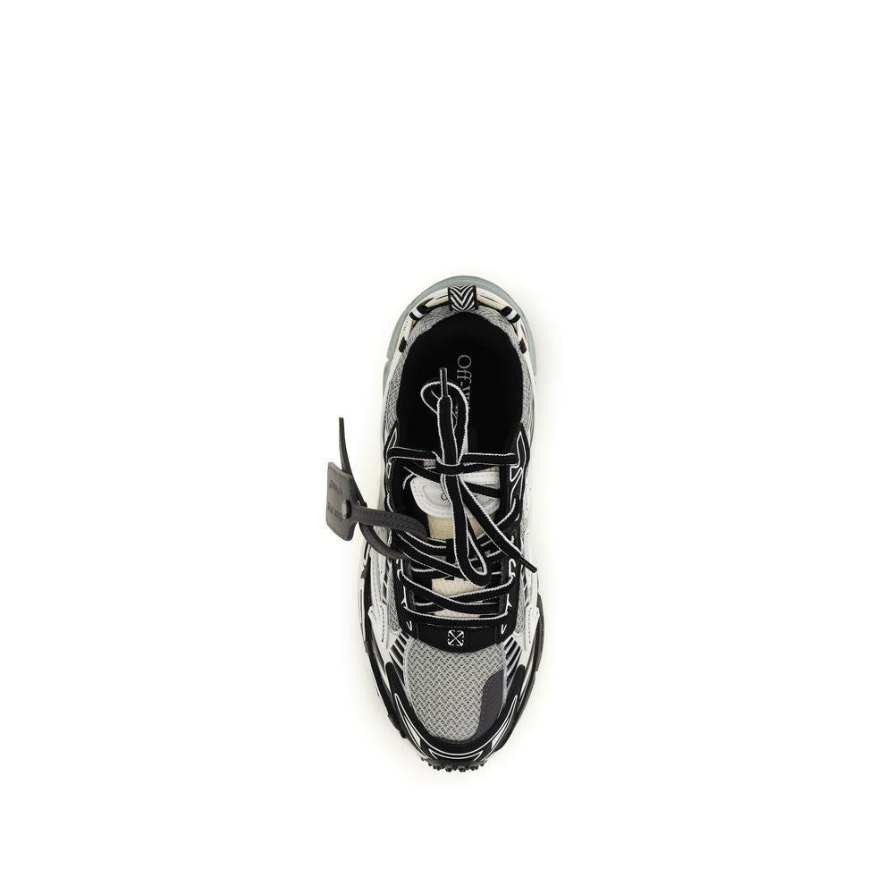 Off-White Gray Polyurethane Athletic Sneakers