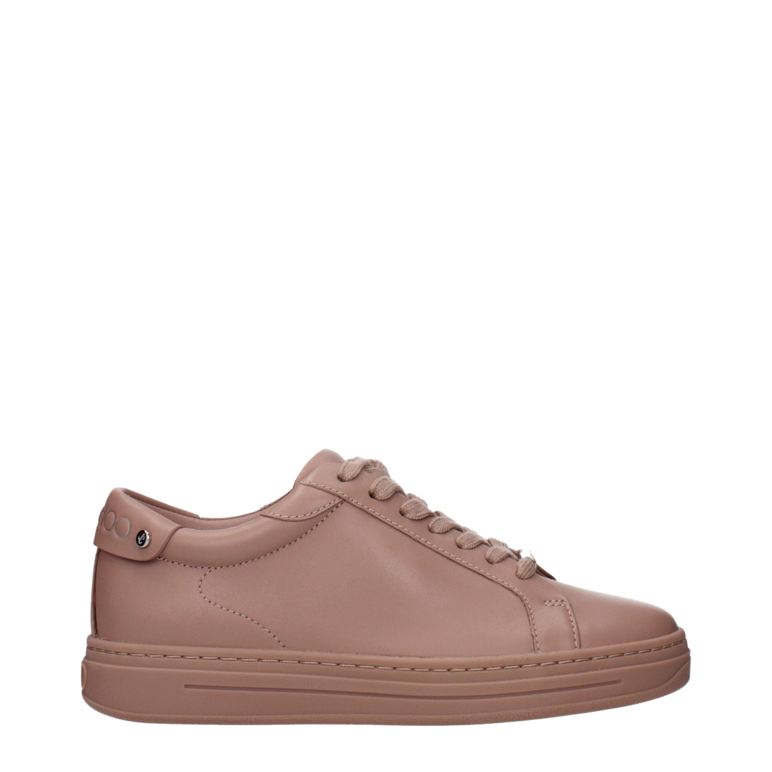 Jimmy Choo Pink Leather Low Top Sneakers