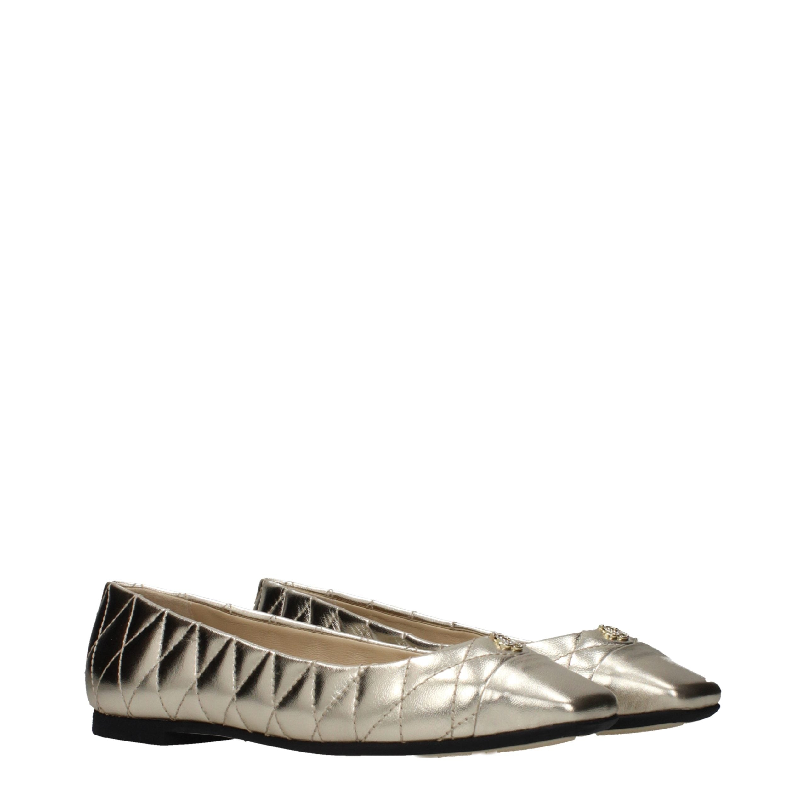 Jimmy Choo Gold Leather Ballet Flats