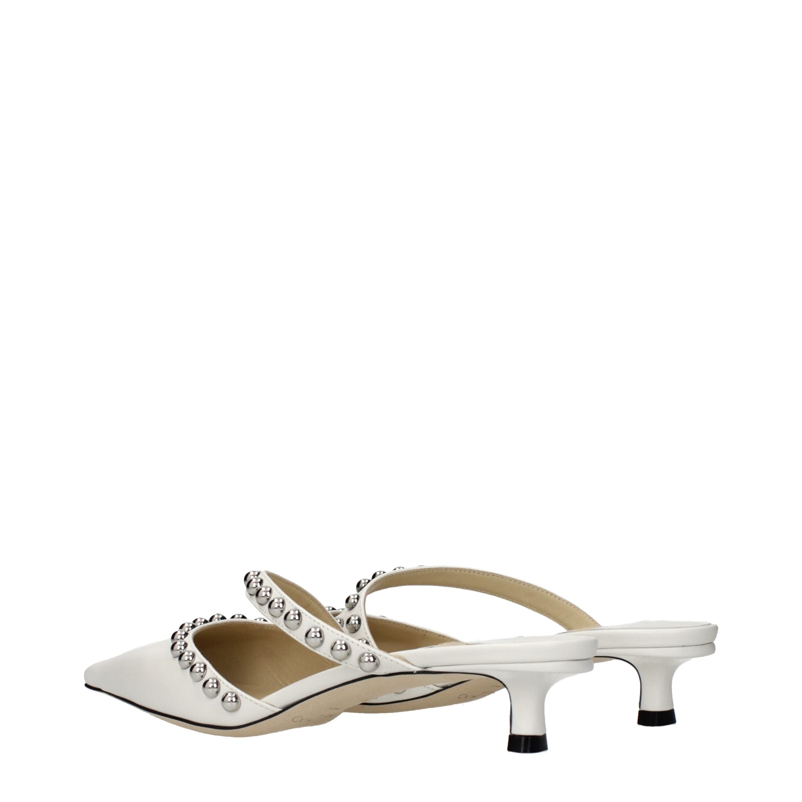 Jimmy Choo White Leather Flat Sandals