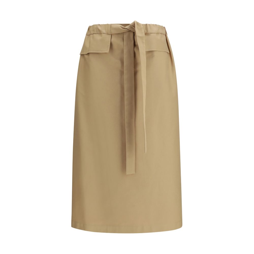 Fabiana Filippi Beige Cotton Midi Skirt