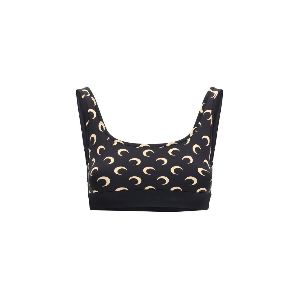 Marine Serre Black Polyamide Sport Bra