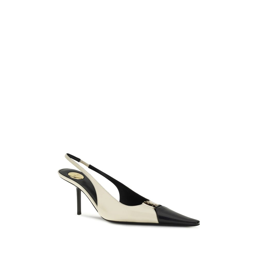 Saint Laurent Beige Calf Leather Bos Taurus High Heel Pumps