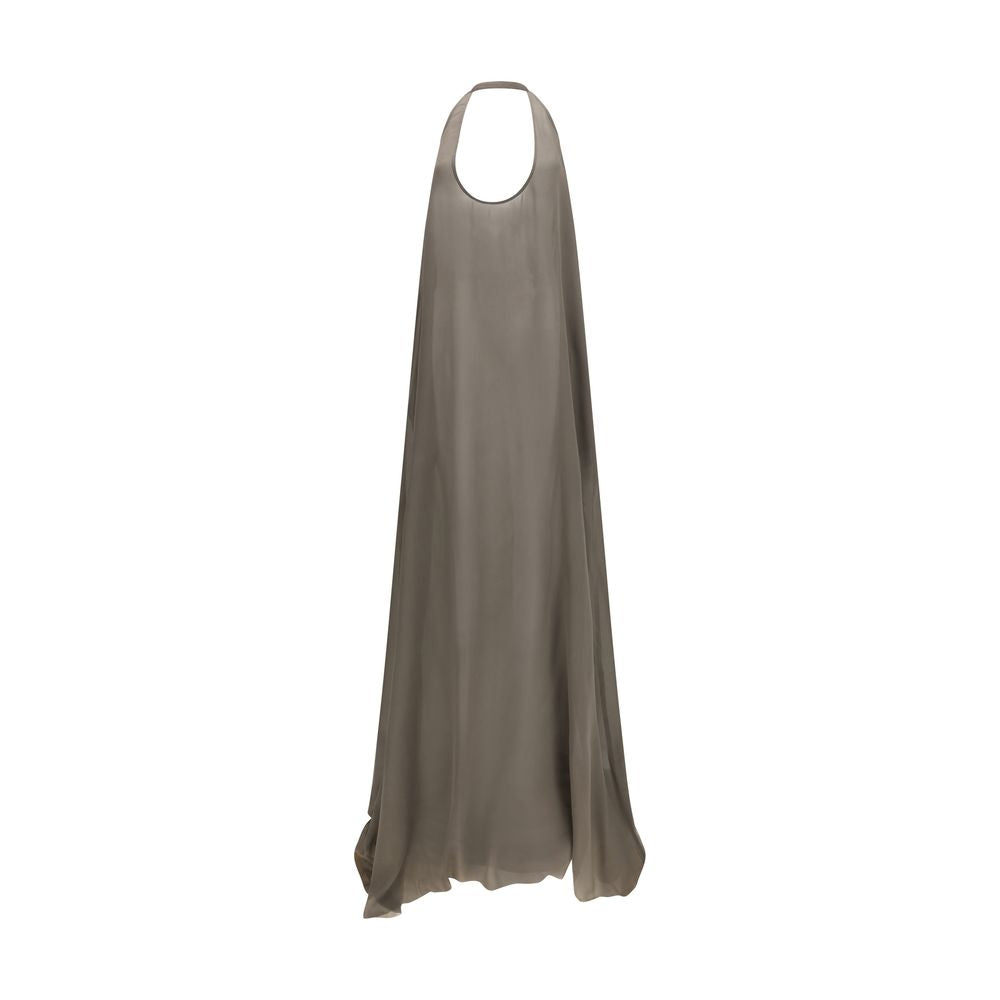 Rick Owens Gray Silk Casual Dress