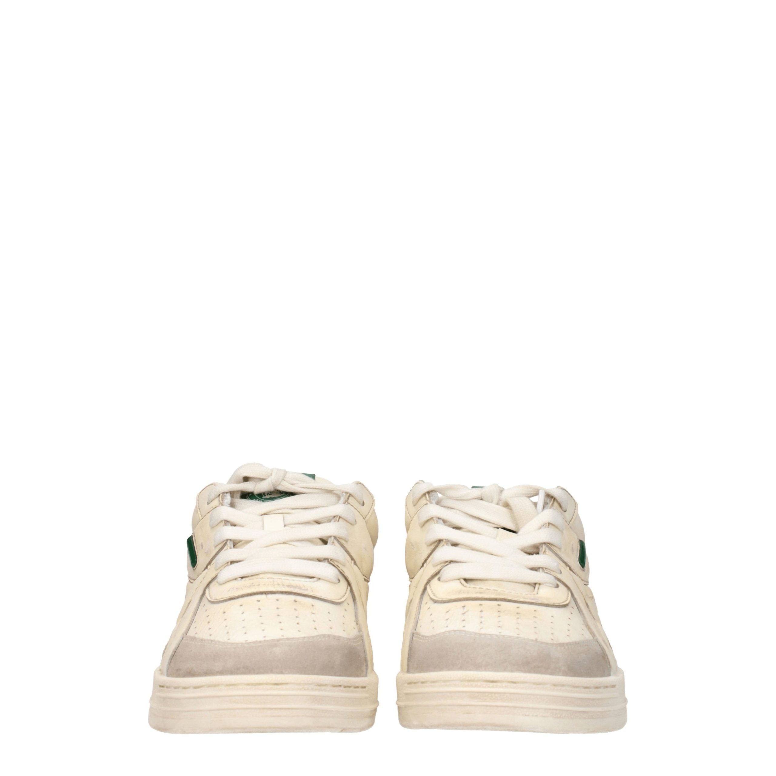 Palm Angels Beige Leather Low Top Sneakers