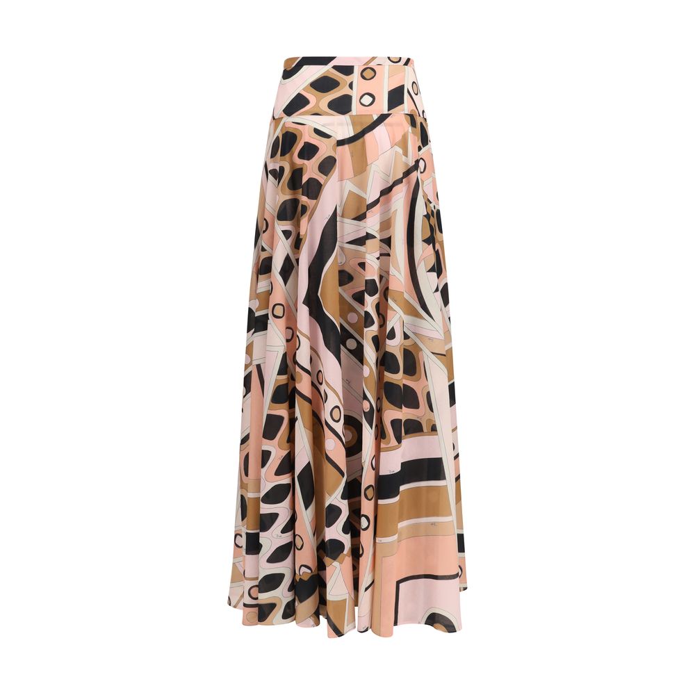 Emilio Pucci Multicolor Cotton Long Skirt