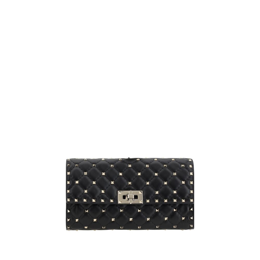 Valentino Garavani Black Calf Leather Bos Taurus Shoulder Bag