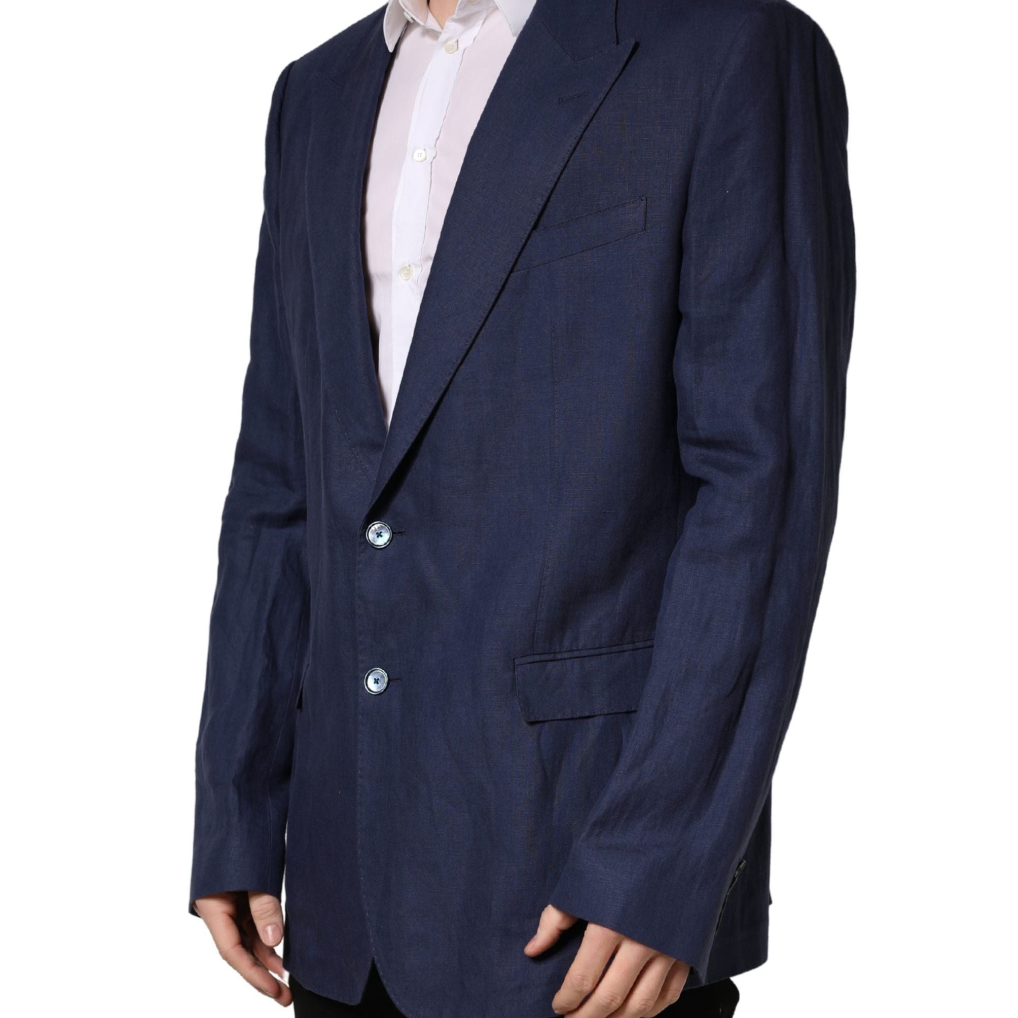 Dolce & Gabbana Blue Single Breasted 2 Button Suit Jacket