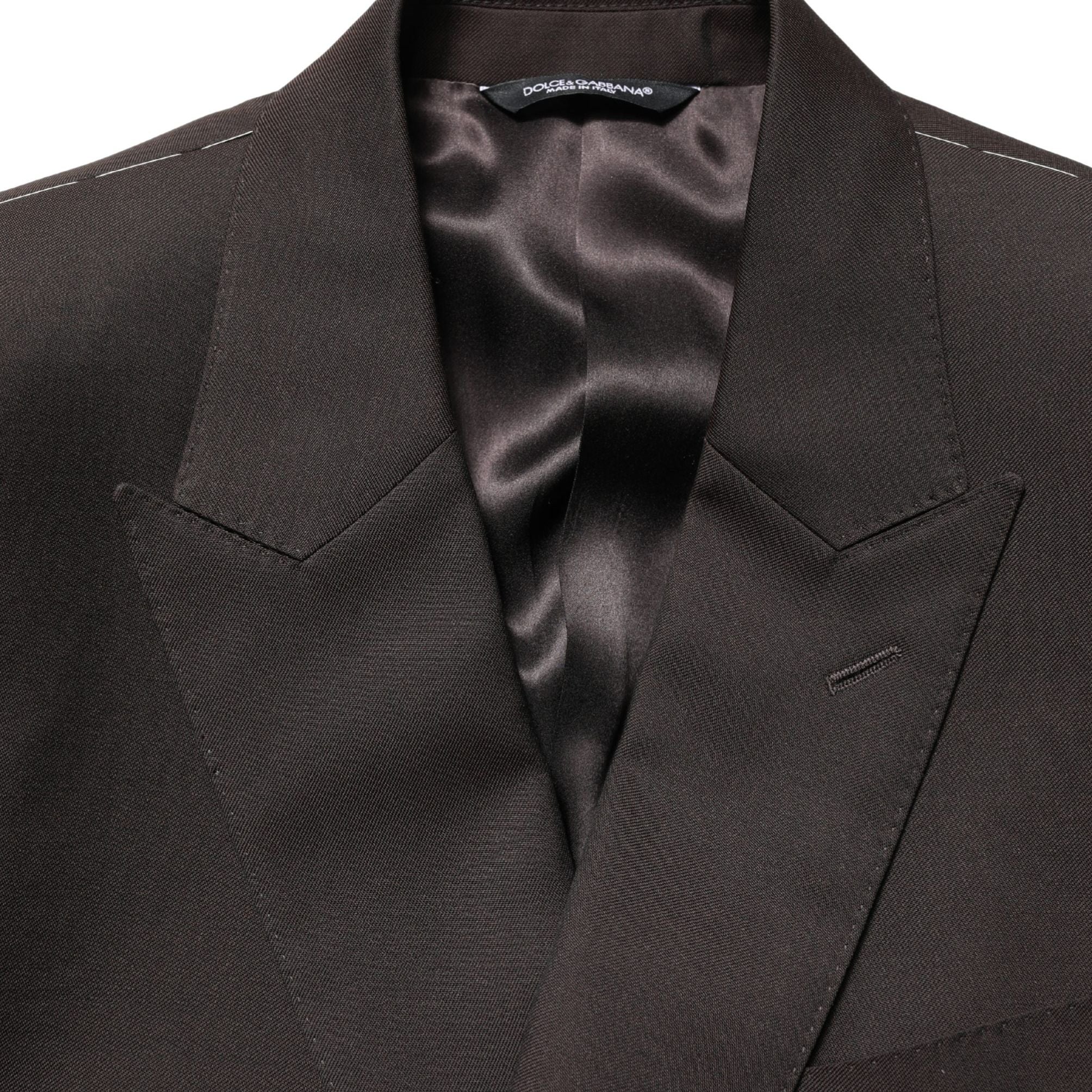 Dolce & Gabbana Dark Violet Wool Double Breasted Suit Jacket