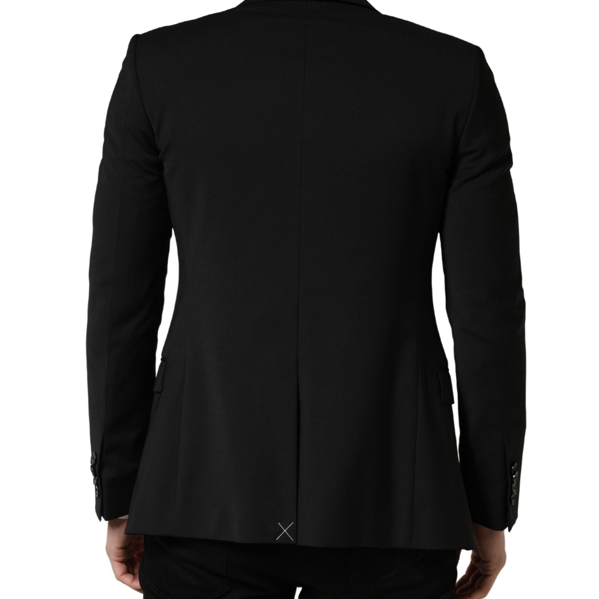 Dolce & Gabbana Black Polyester 2 Buttons Men Suit Jacket