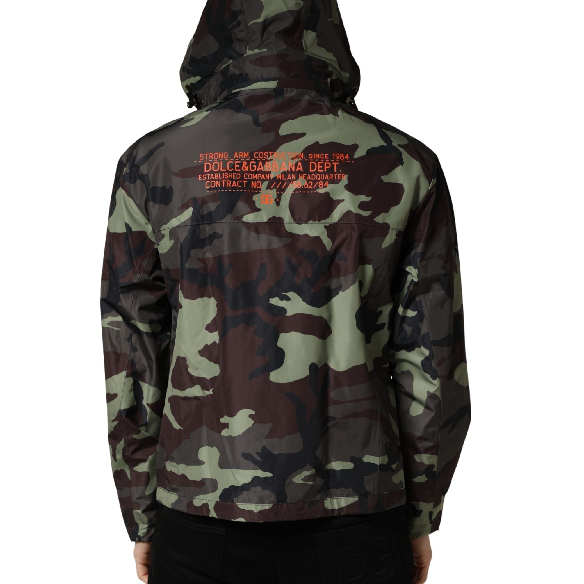 Dolce & Gabbana Multicolor Camouflage Hooded Bomber Jacket