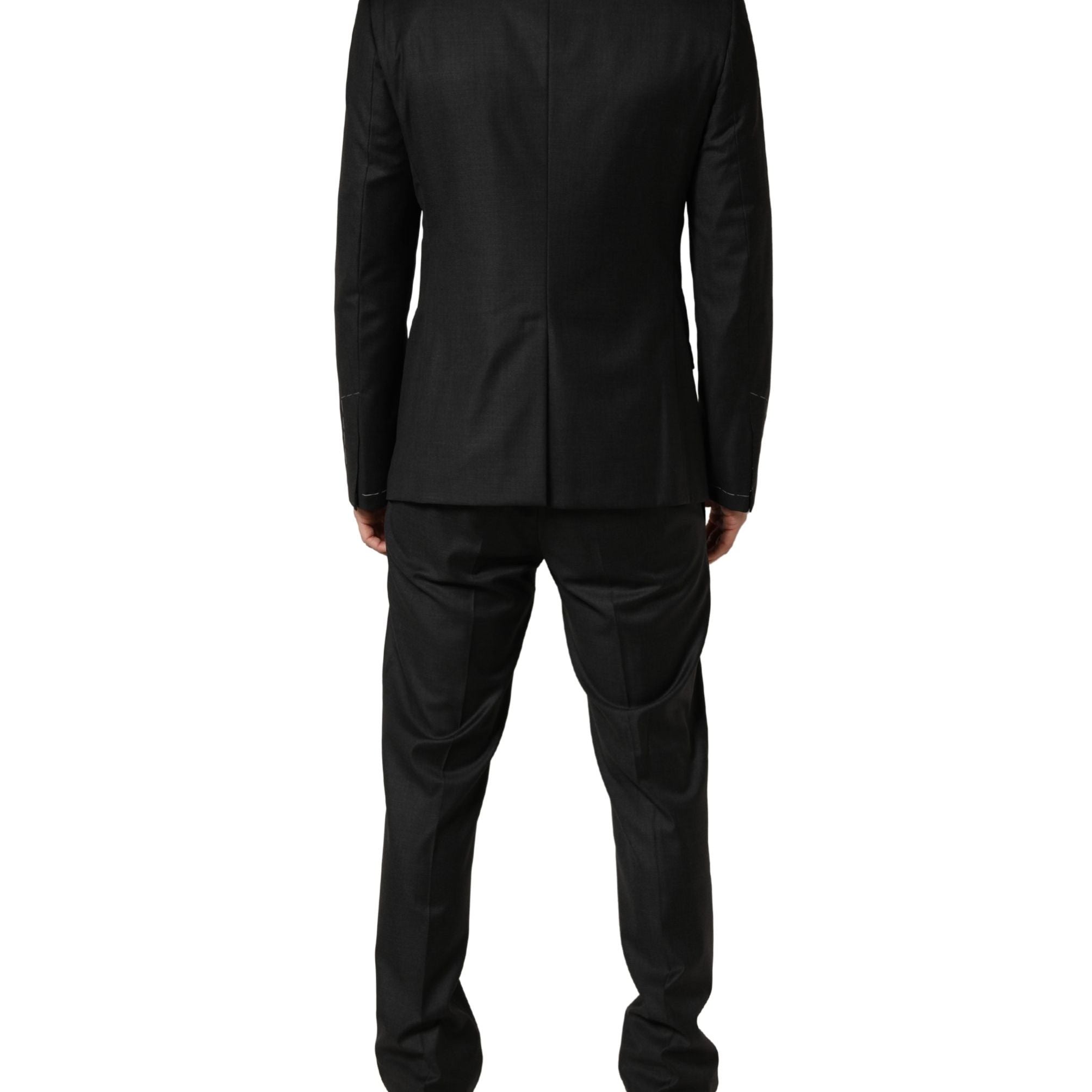 Dolce & Gabbana Black Wool Slim Fit Formal 3 Piece Men Suit