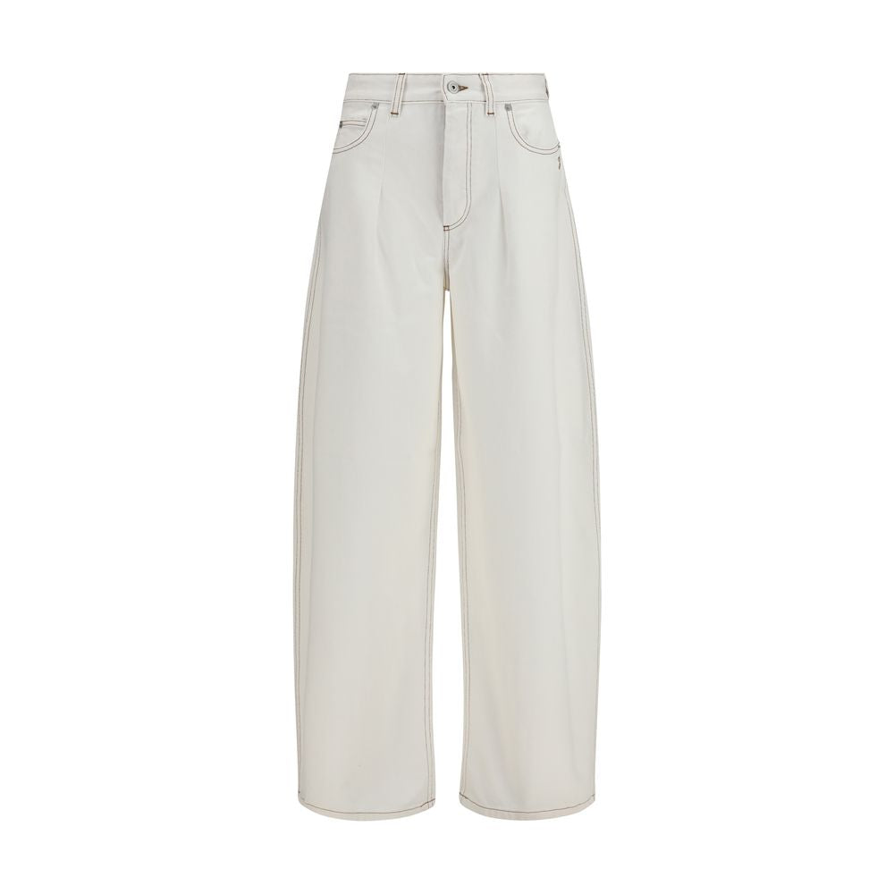 Jacquemus White Cotton High-Waisted Jean