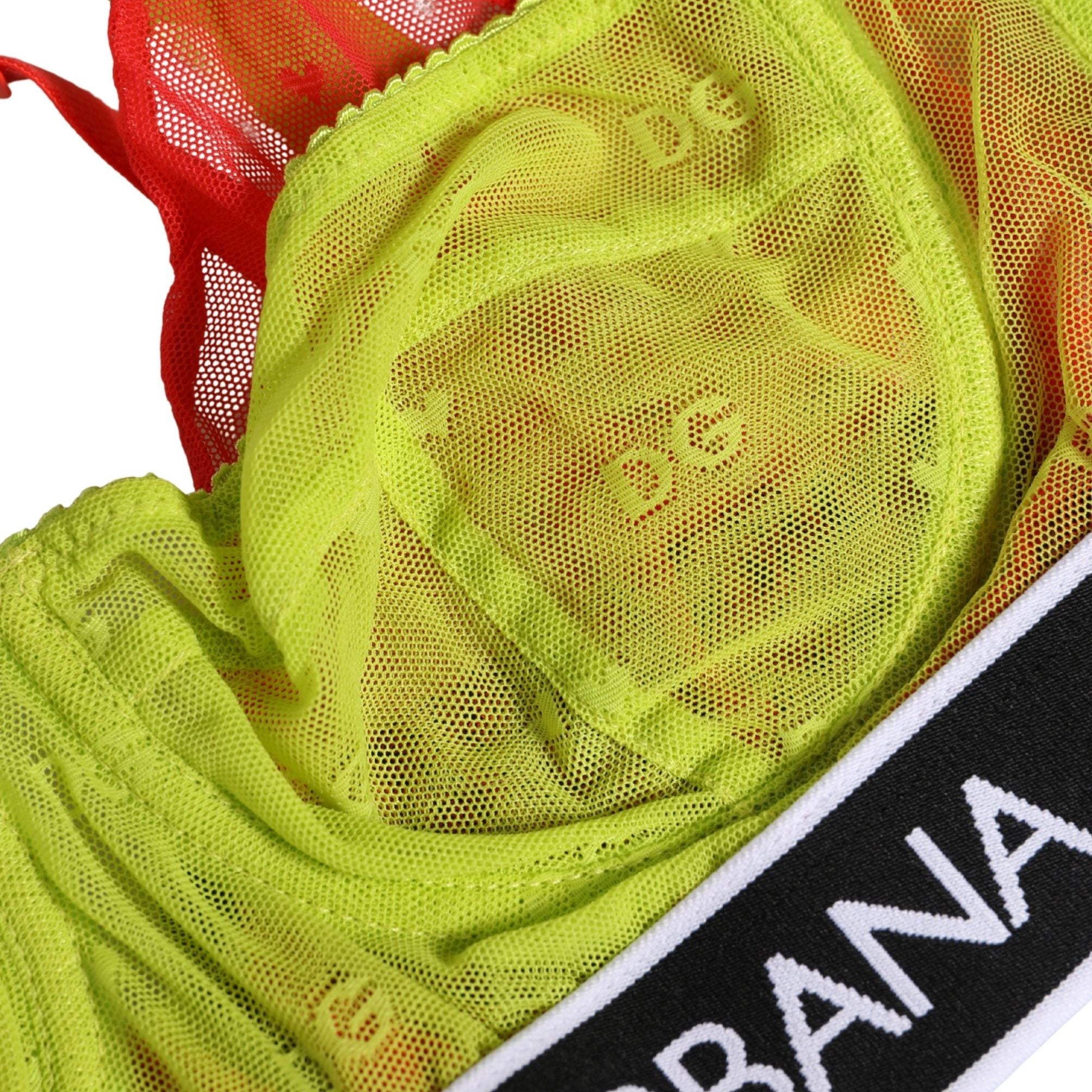 Dolce & Gabbana Yellow Nylon Layered Lace Balconnet Bra Underwear