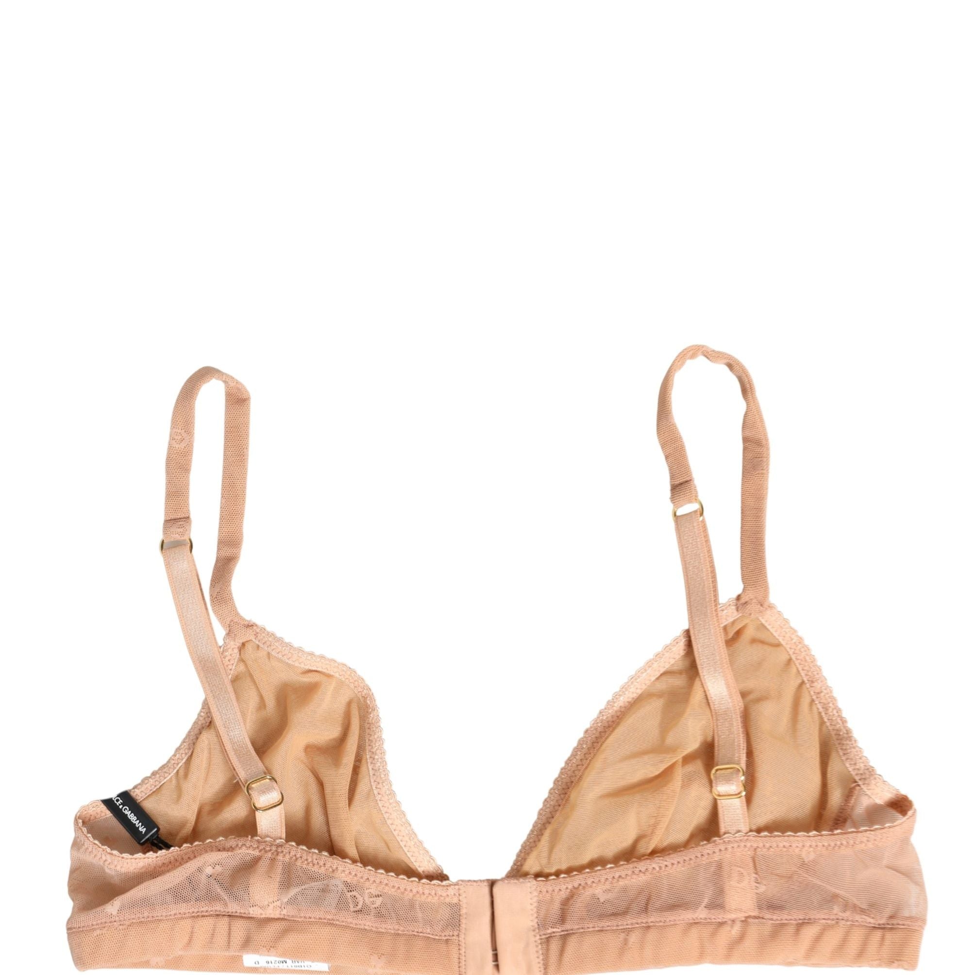 Dolce & Gabbana Beige Nylon Stretch Soft Cup Brassiere Underwear