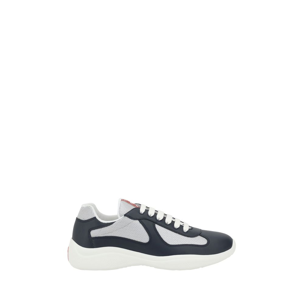Prada Blue Calf Leather Bos Taurus Athletic Sneakers