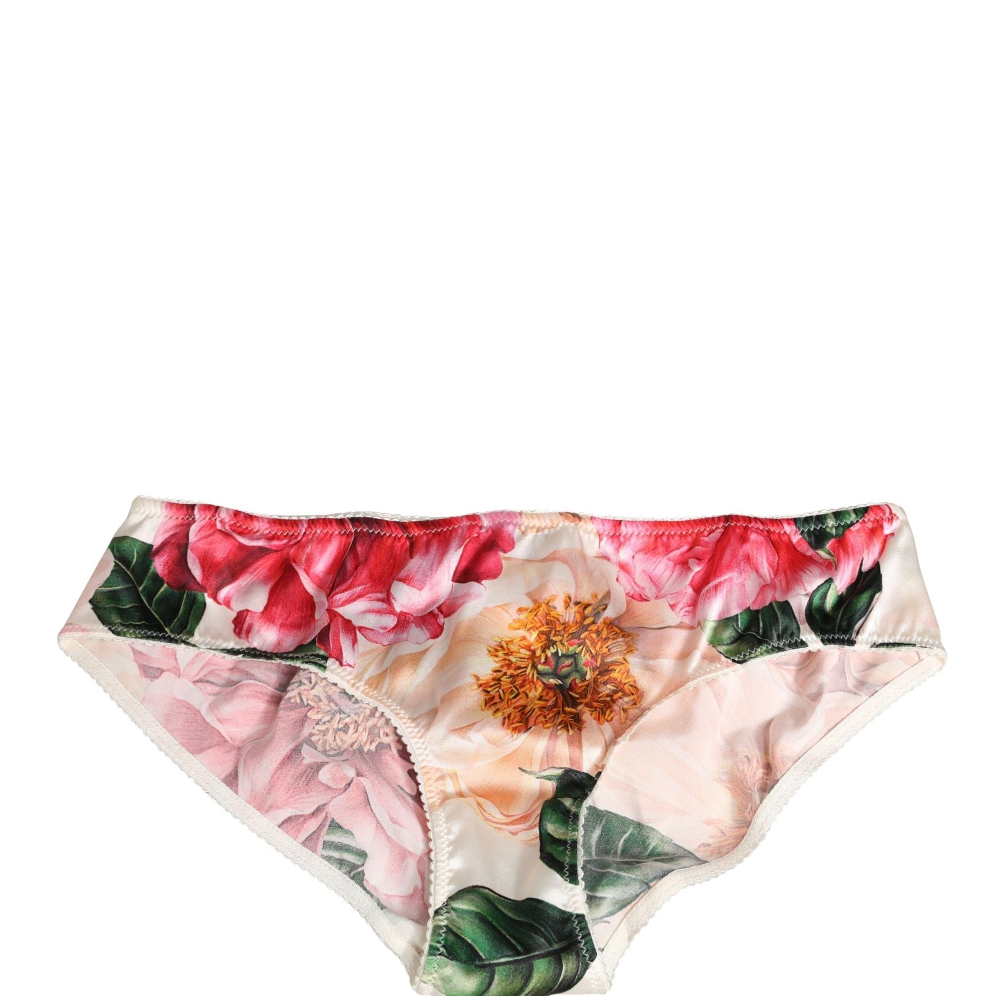 Dolce & Gabbana Multicolor Floral Silk Brief Panty Underwear