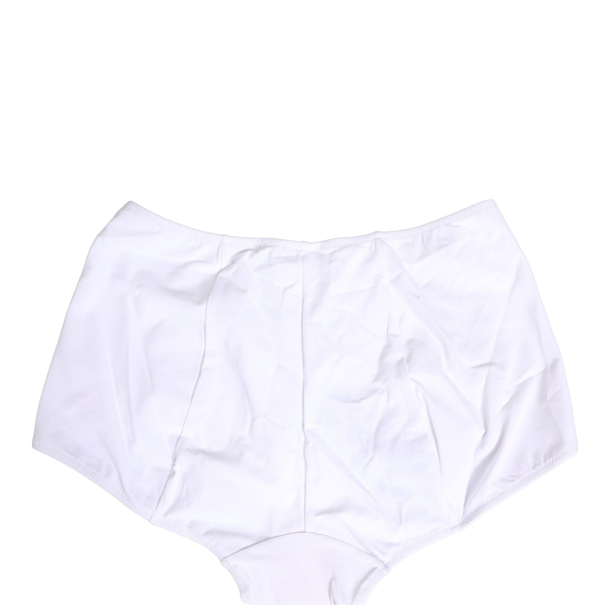 Dolce & Gabbana White Halter Top High Waist Bikini Bottom Swimwear