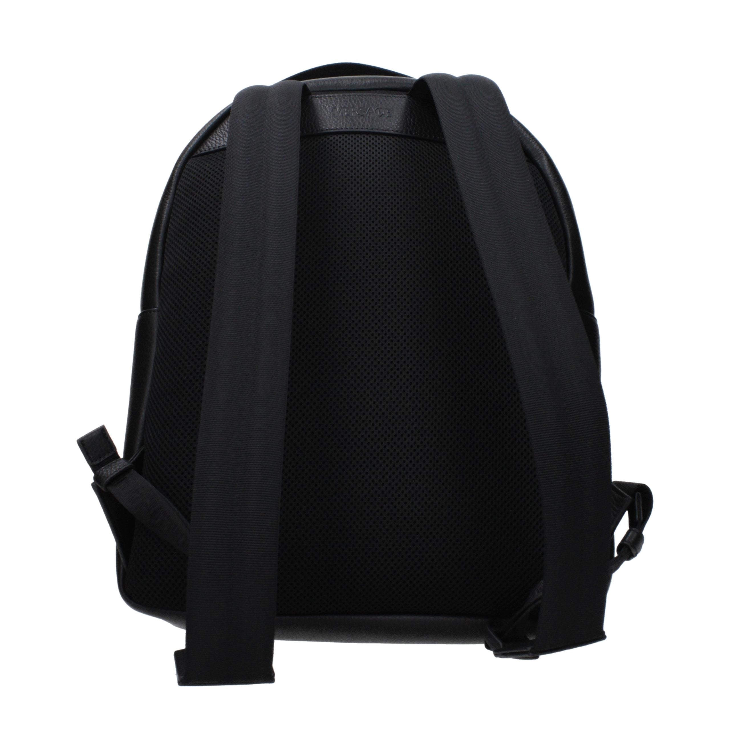 Versace Black Leather Backpack