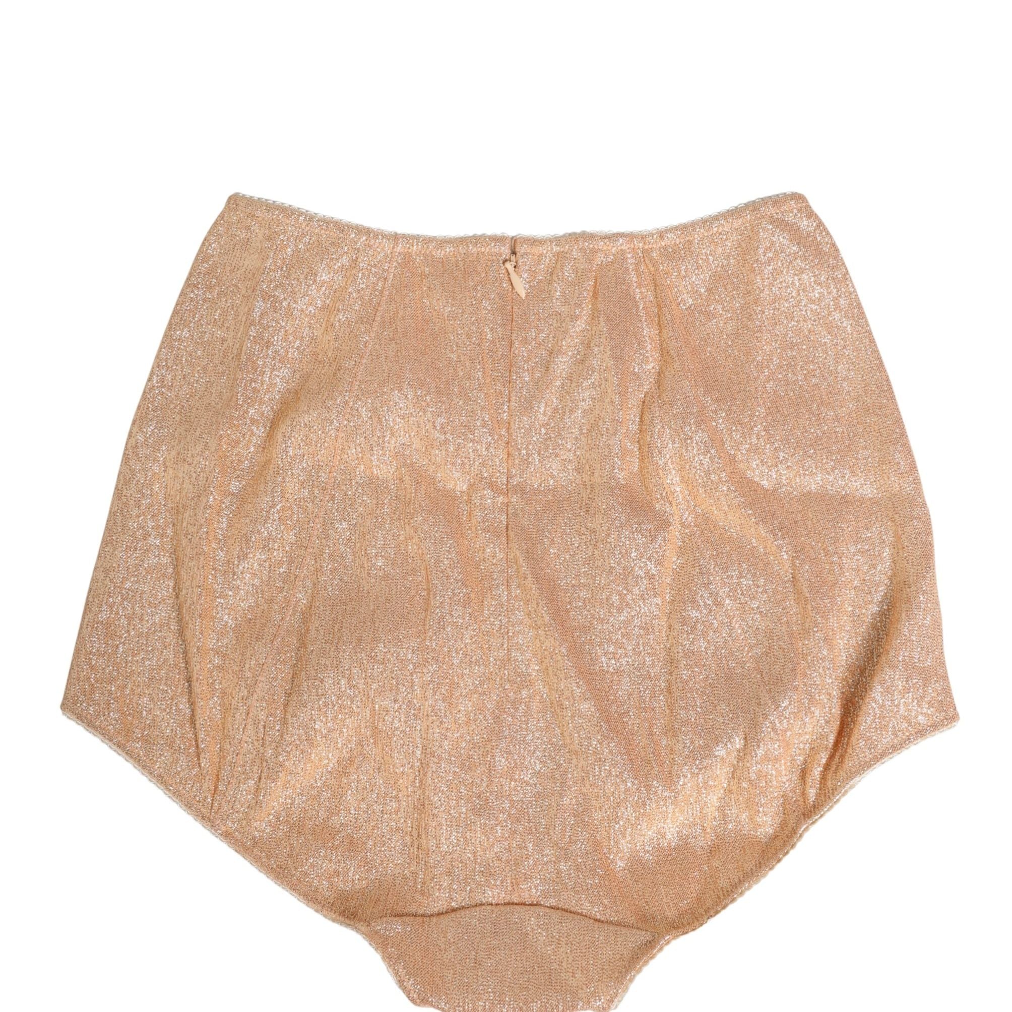 Dolce & Gabbana Beige Silk Blend High Waist Girdle Panty Underwear