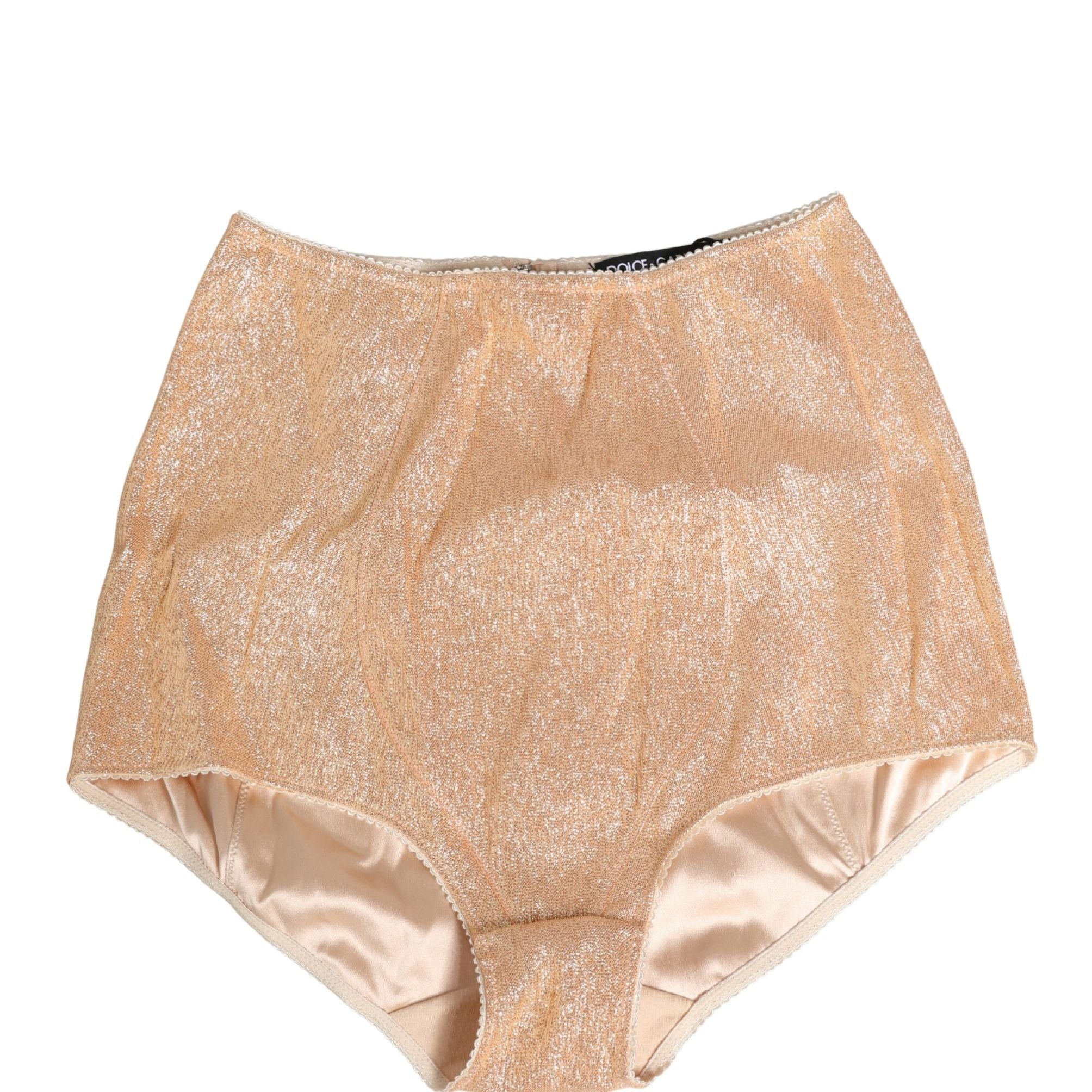 Dolce & Gabbana Beige Silk Blend High Waist Girdle Panty Underwear