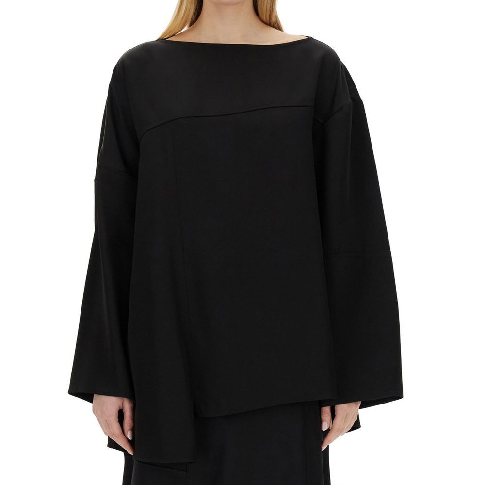 Jil Sander Black Silk Blouse