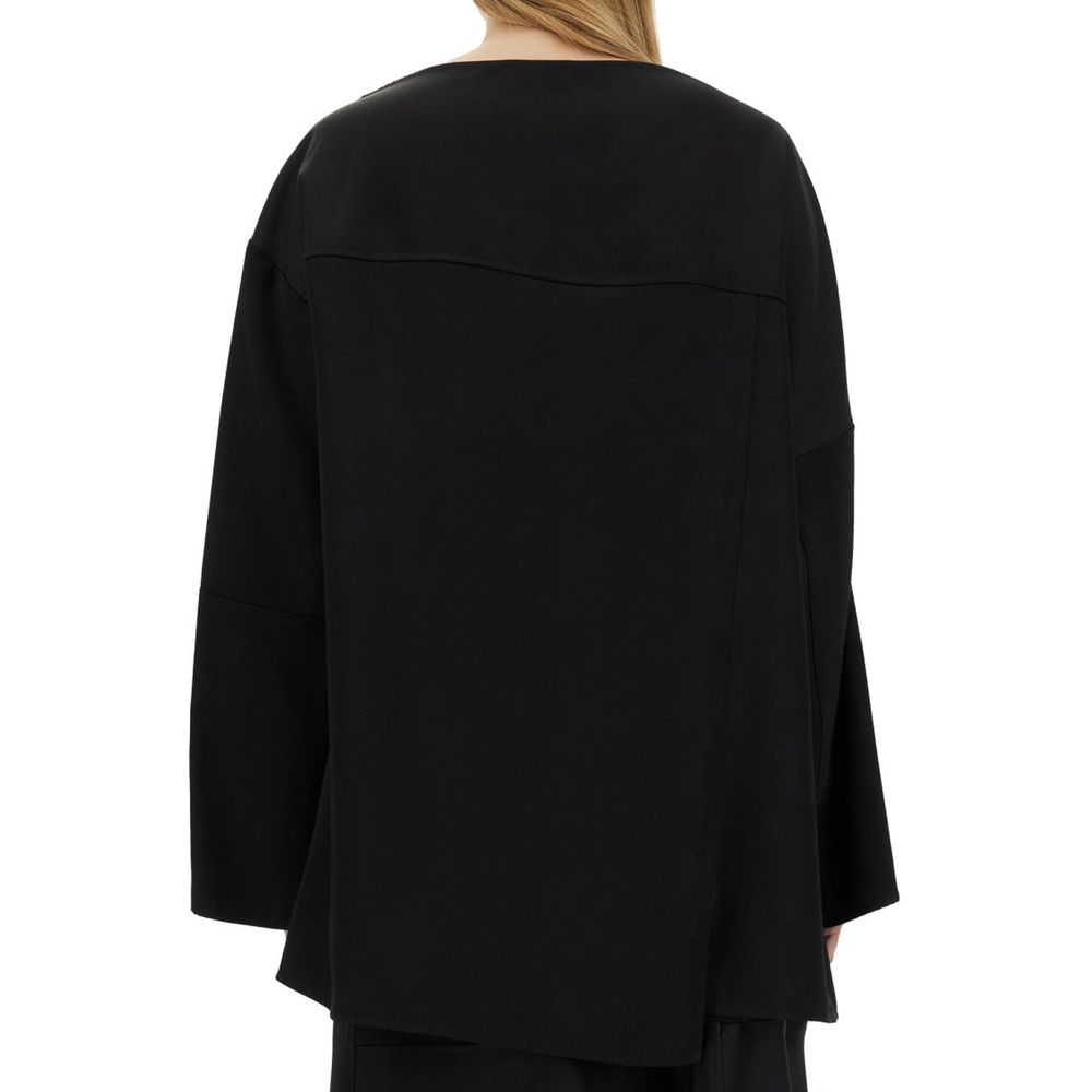 Jil Sander Black Silk Blouse