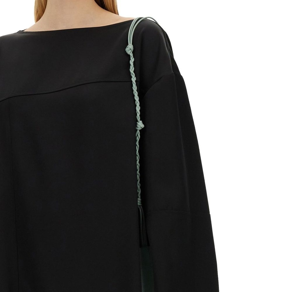 Jil Sander Black Silk Blouse