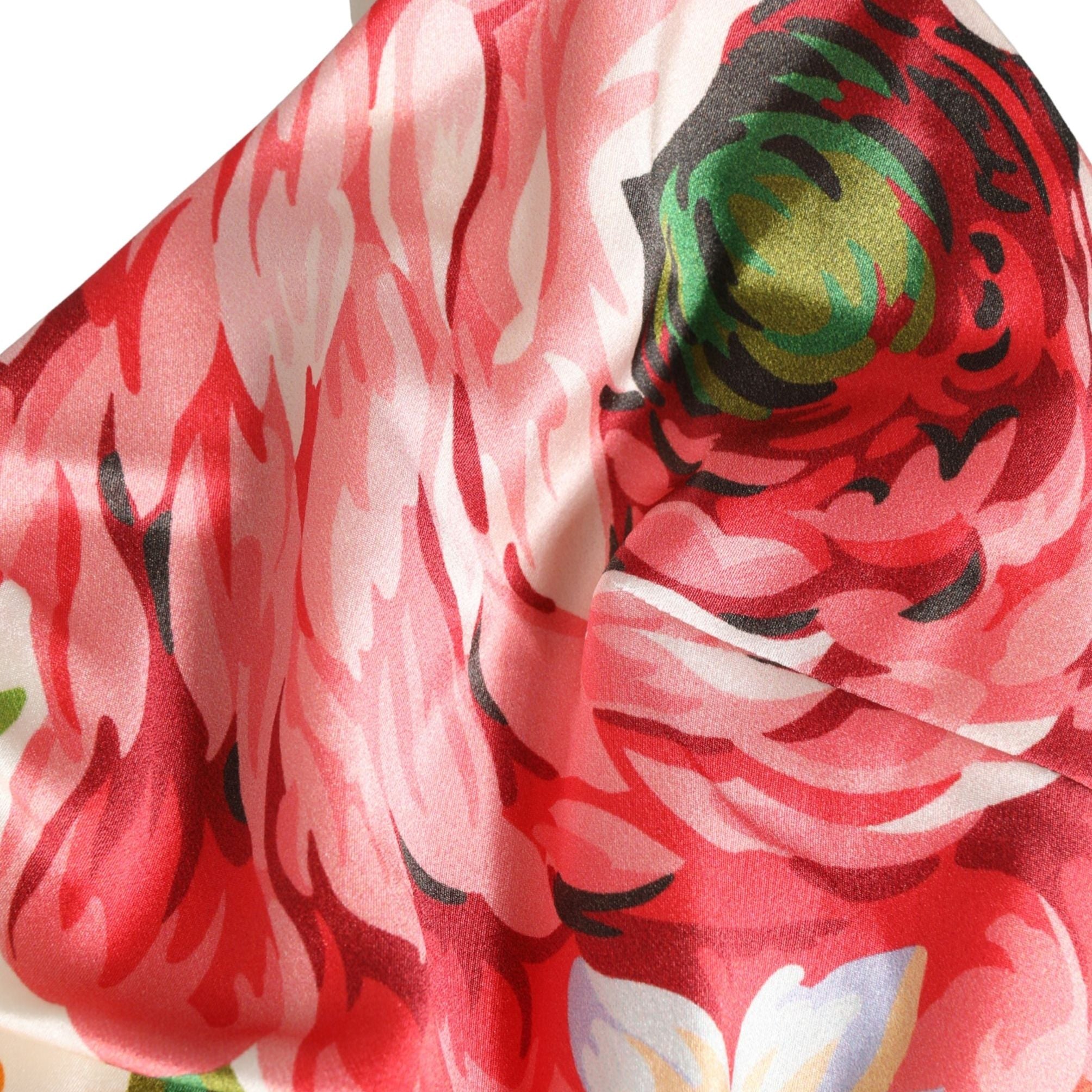Dolce & Gabbana Multicolor Floral Print Silk Cropped Bustier Top