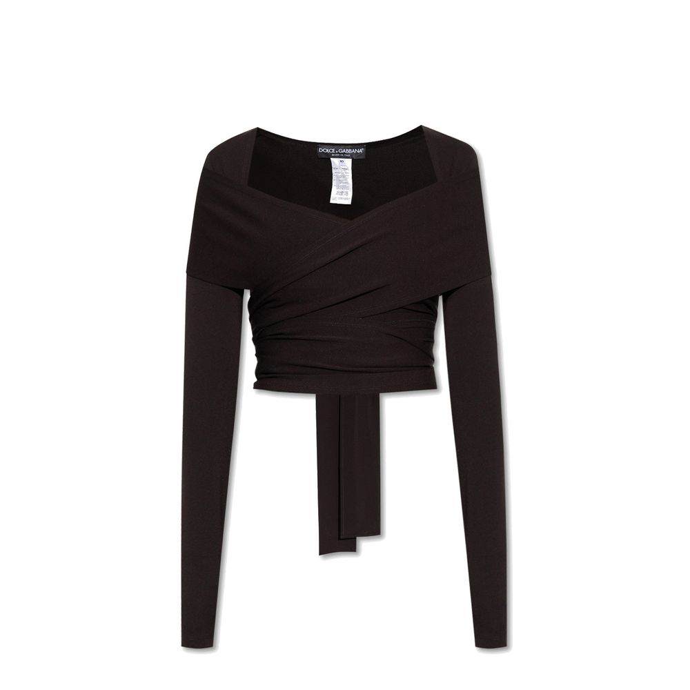 Dolce & Gabbana Black Elastane Tank Tops