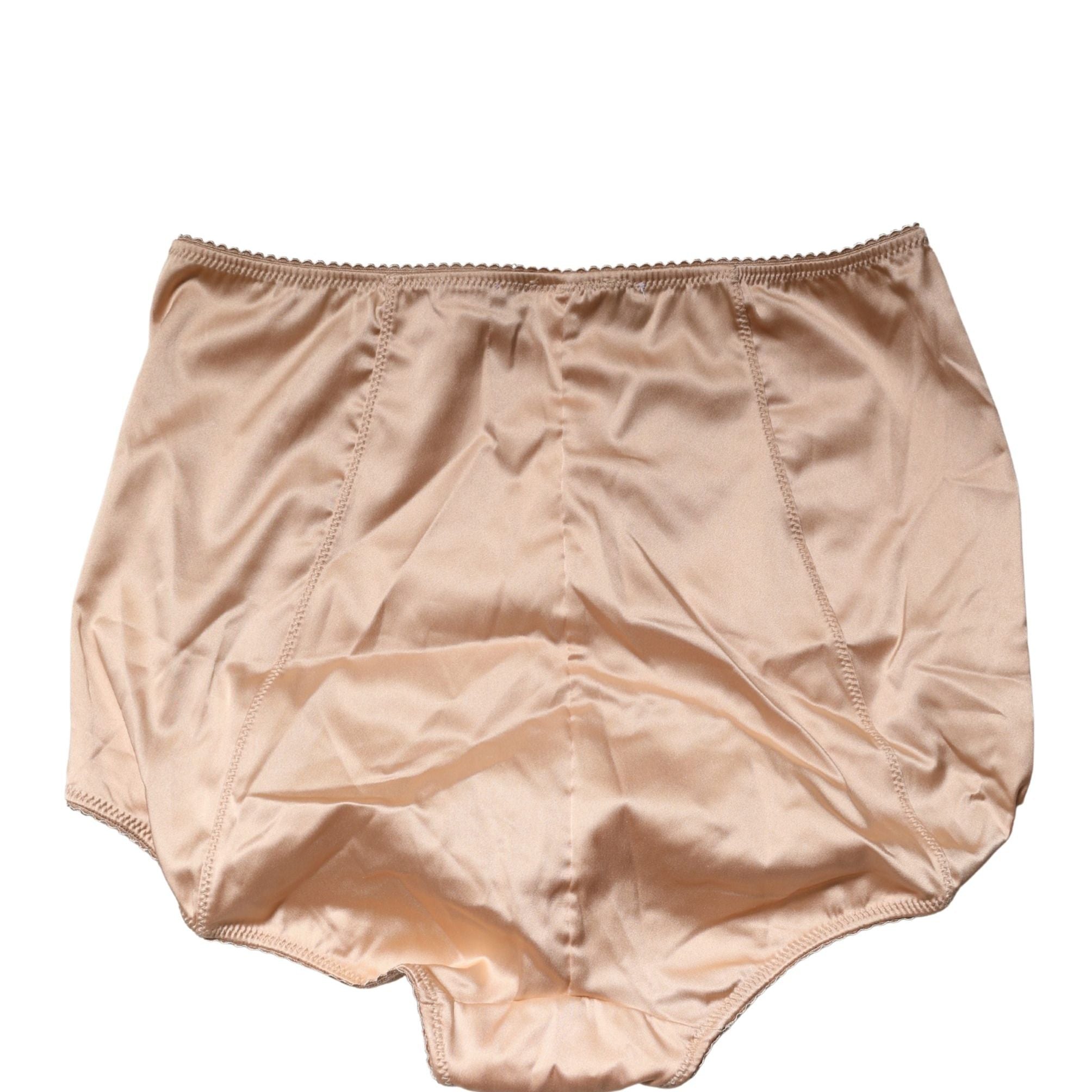 Dolce & Gabbana Beige Silk Blend High Waist Girdle Panty Underwear