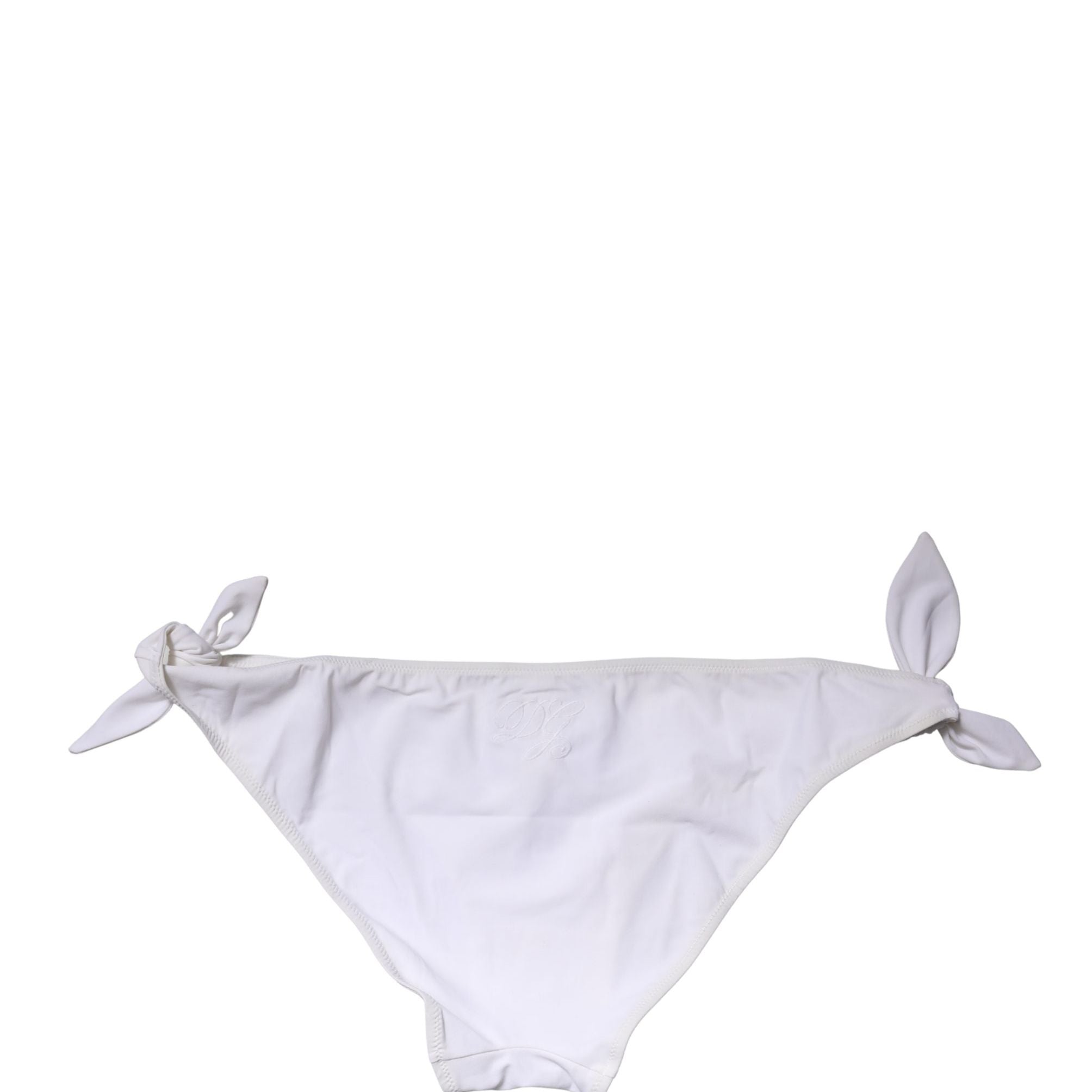 Dolce & Gabbana White Side-Tie Bikini Bottom Swimsuit Swimwear