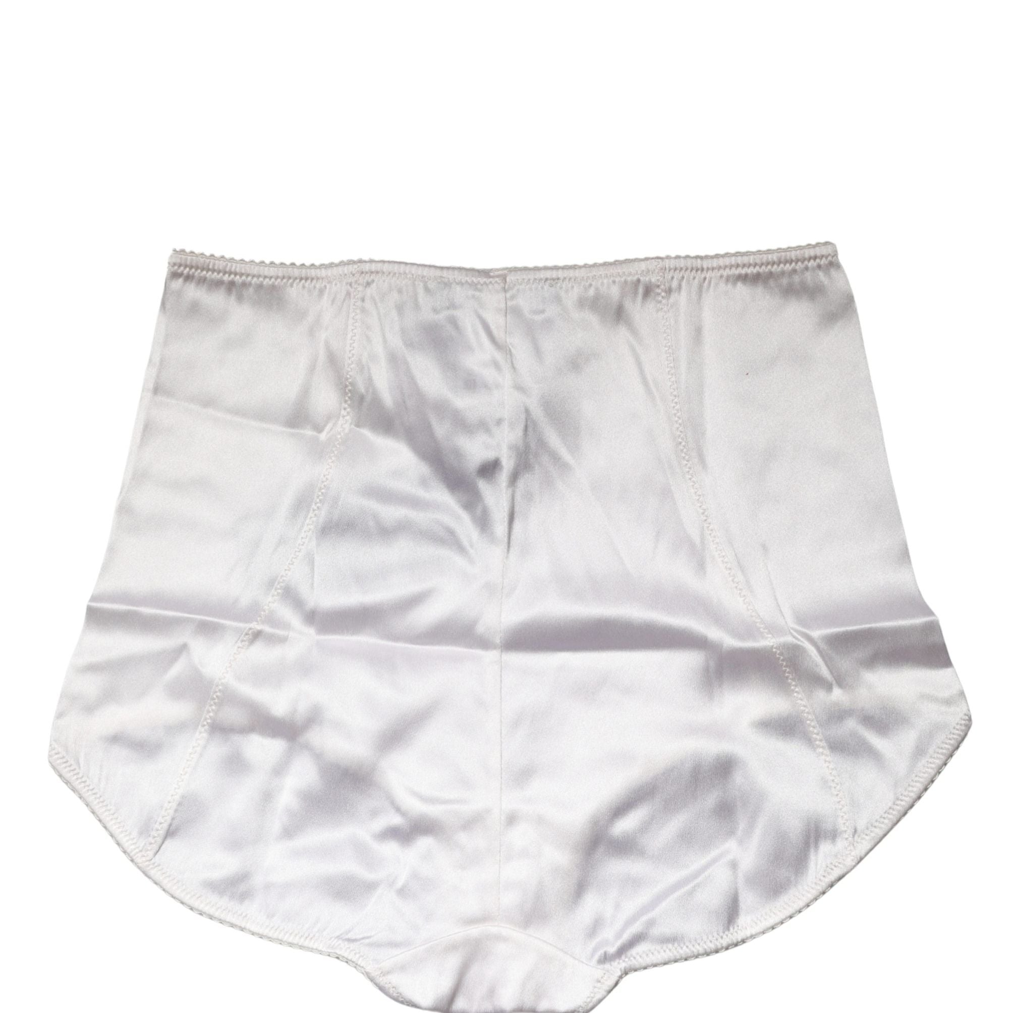 Dolce & Gabbana White Silk Blend High Waist Girdle Panty Underwear