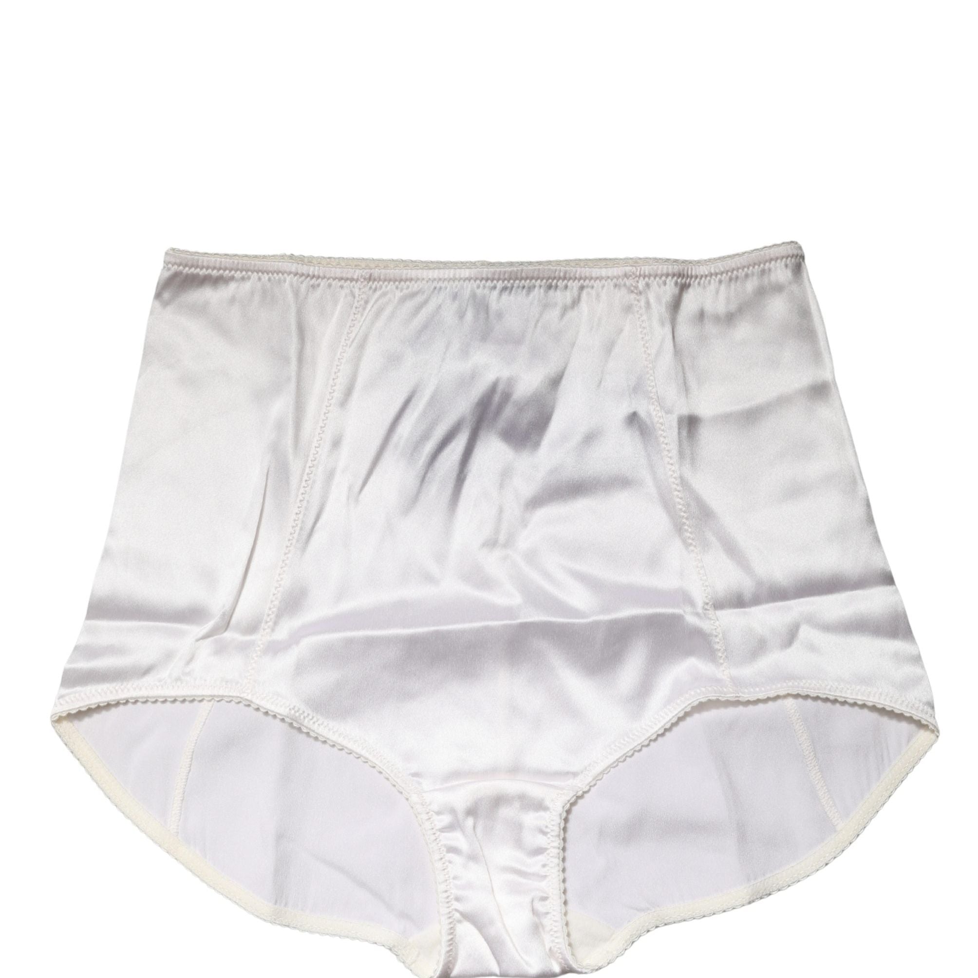 Dolce & Gabbana White Silk Blend High Waist Girdle Panty Underwear