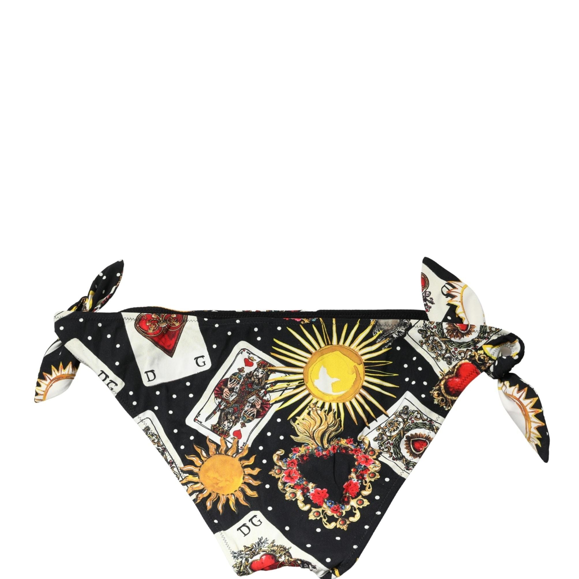 Dolce & Gabbana Black Graphic Cards Print Bikini Bottom Swimwear