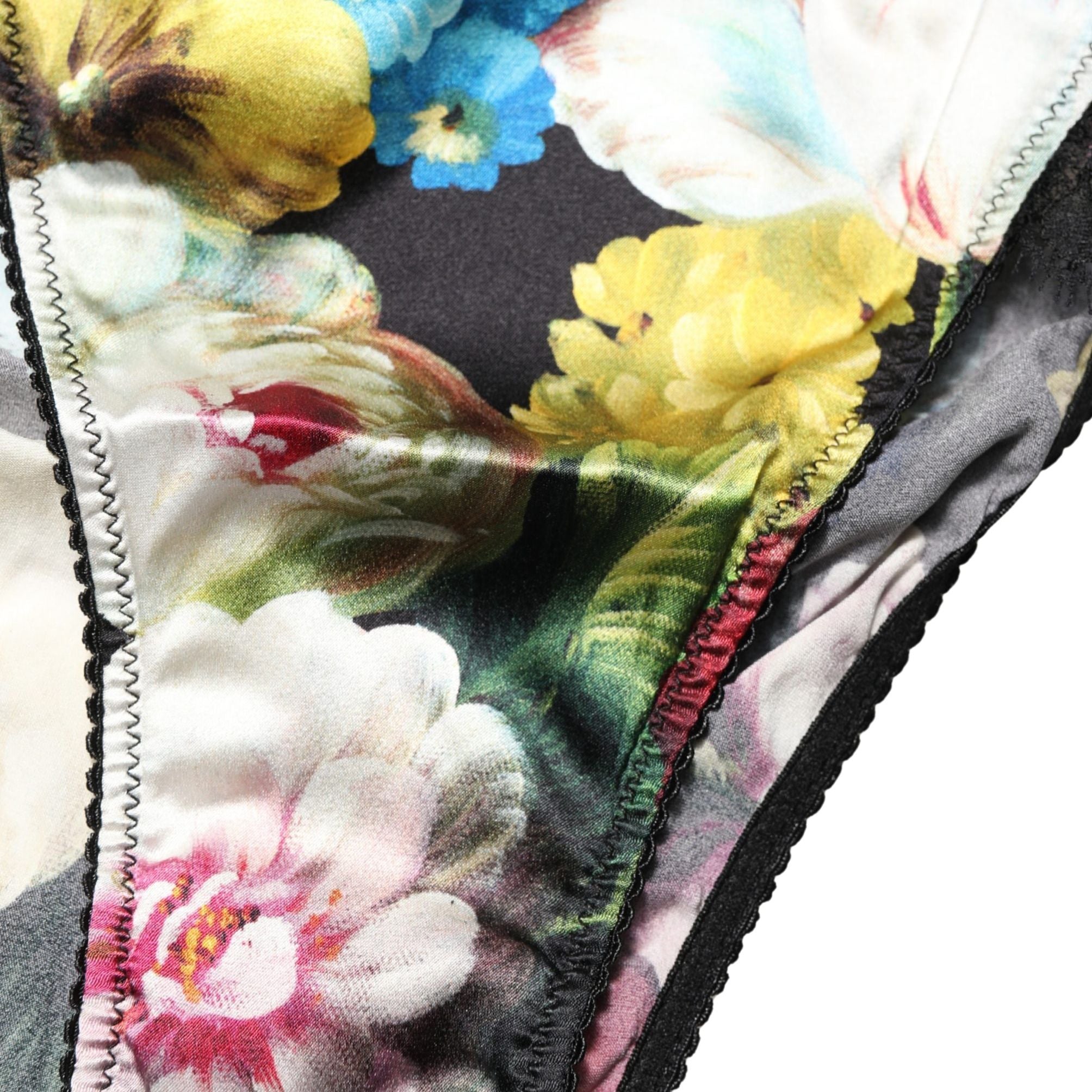 Dolce & Gabbana Black Floral Lace Mid Waist Brief Panty Underwear