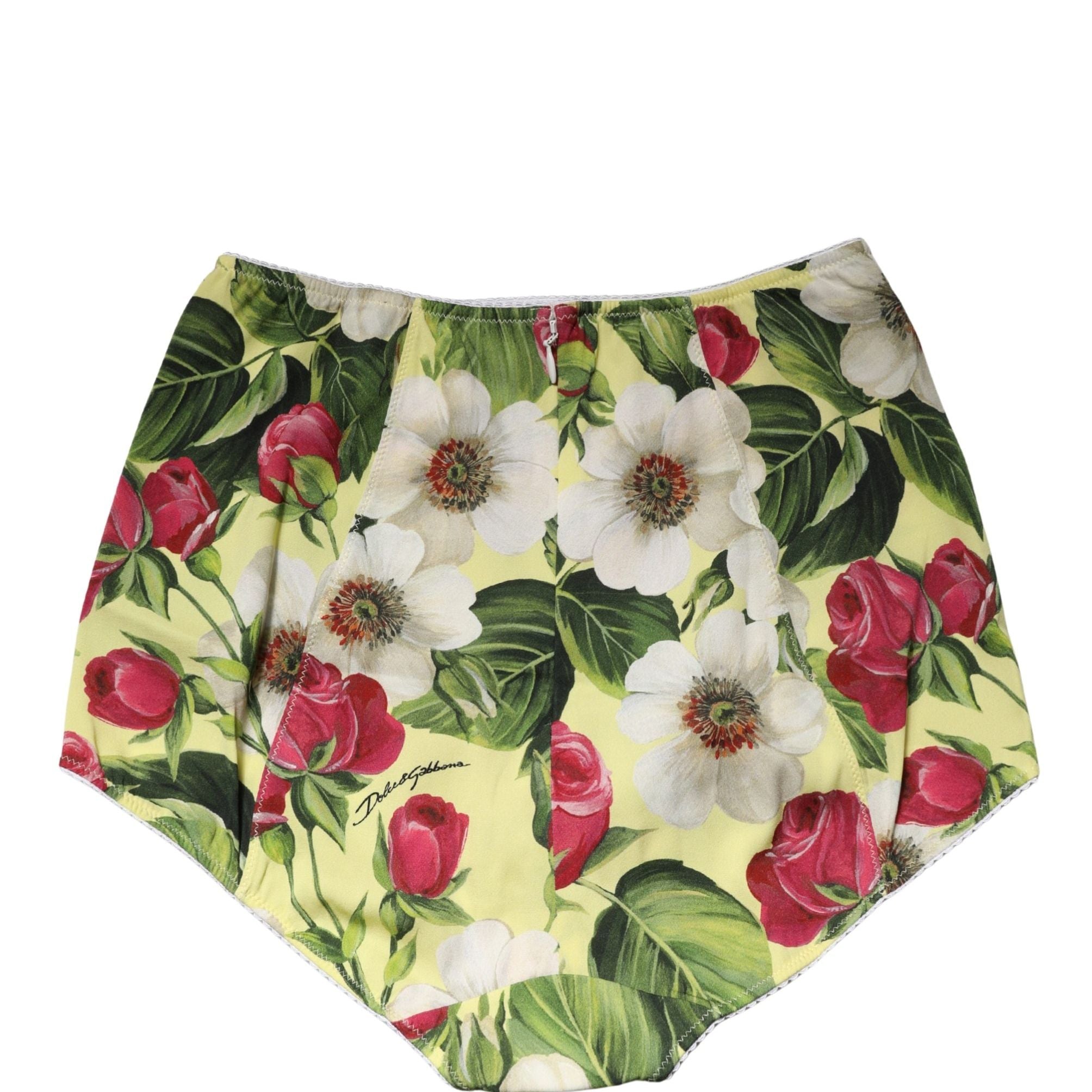Dolce & Gabbana Multicolor Floral High Waist Girdle Panty Underwear