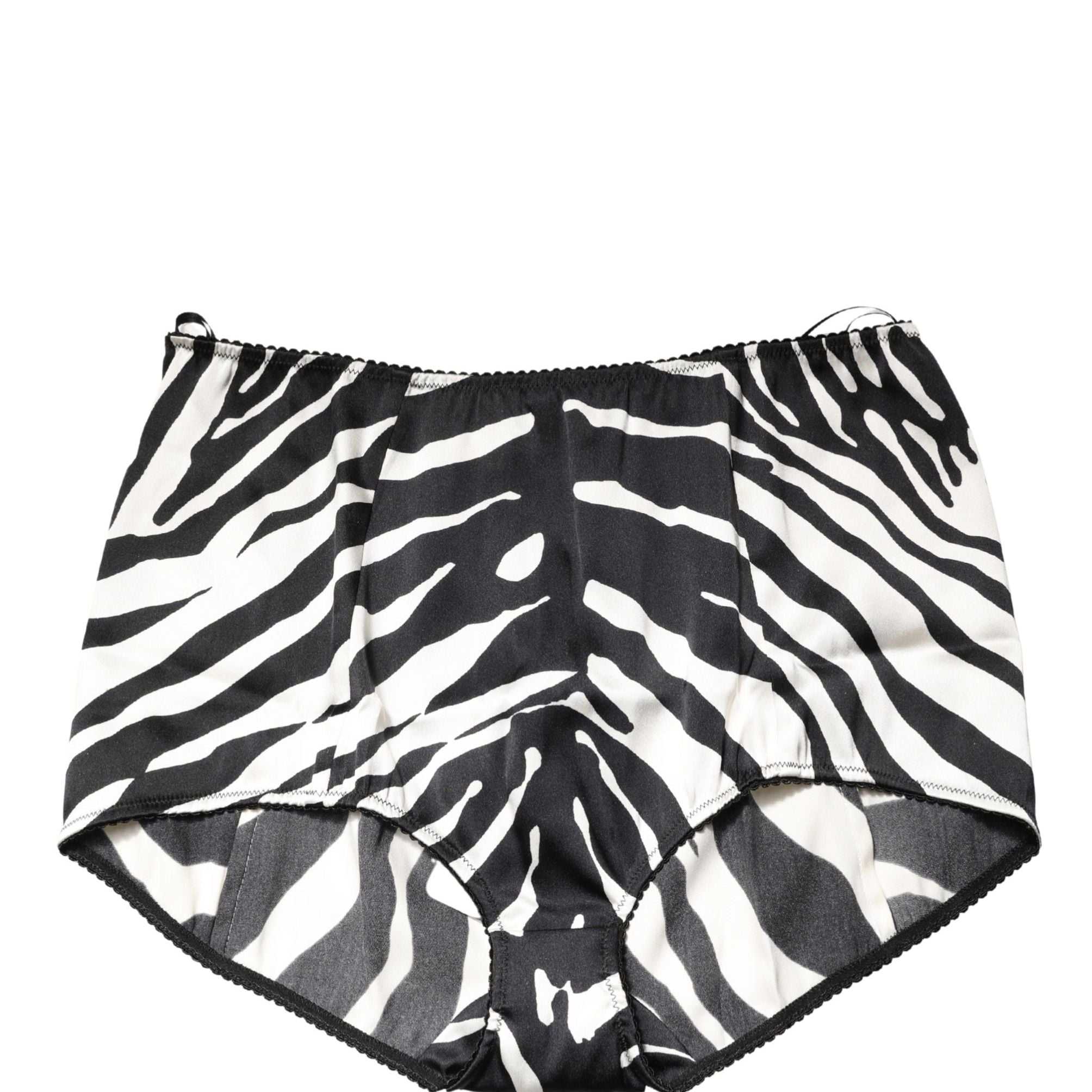Dolce & Gabbana Black White Zebra High Waist Girdle Panty Underwear