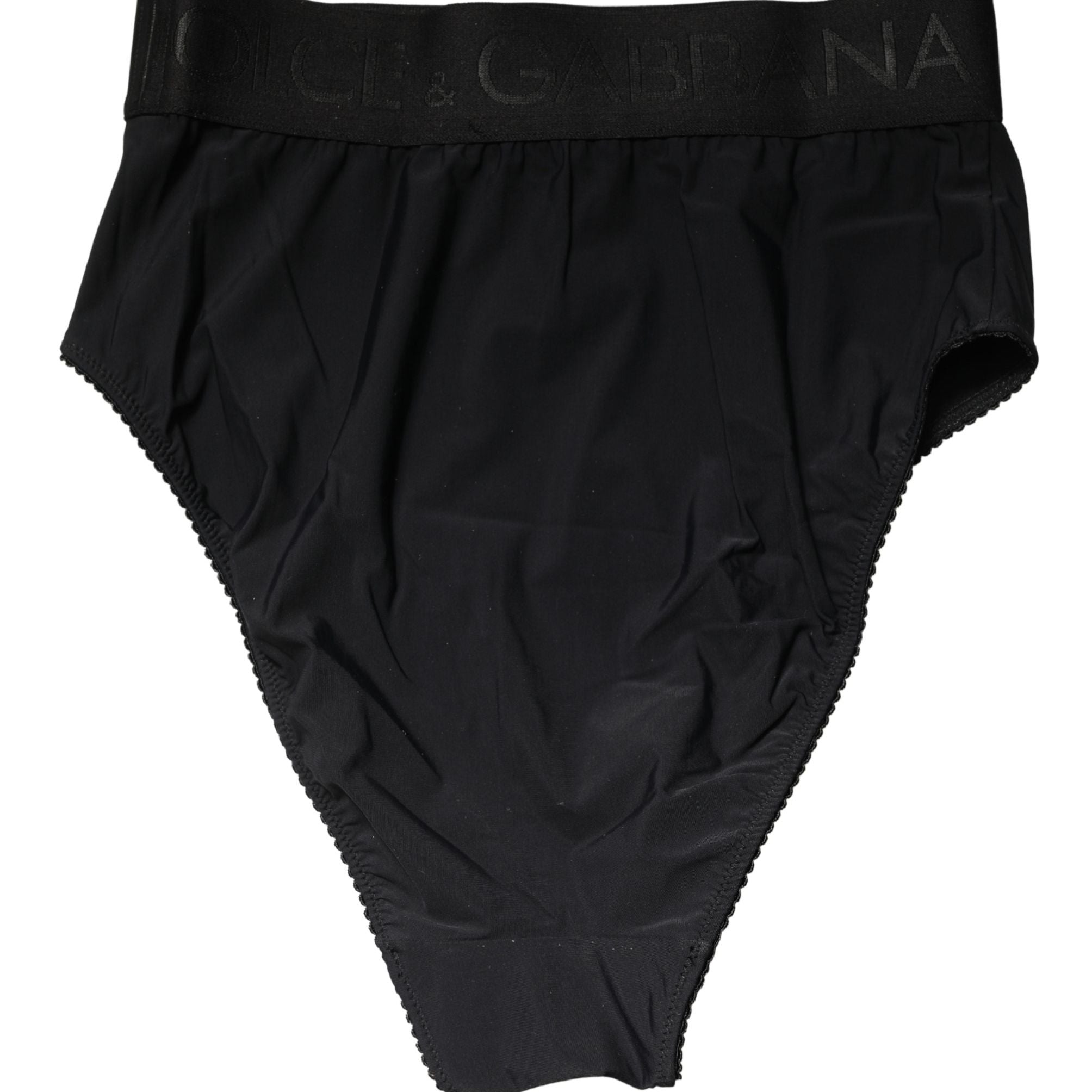 Dolce & Gabbana Black Logo Waistband High Brief Underwear
