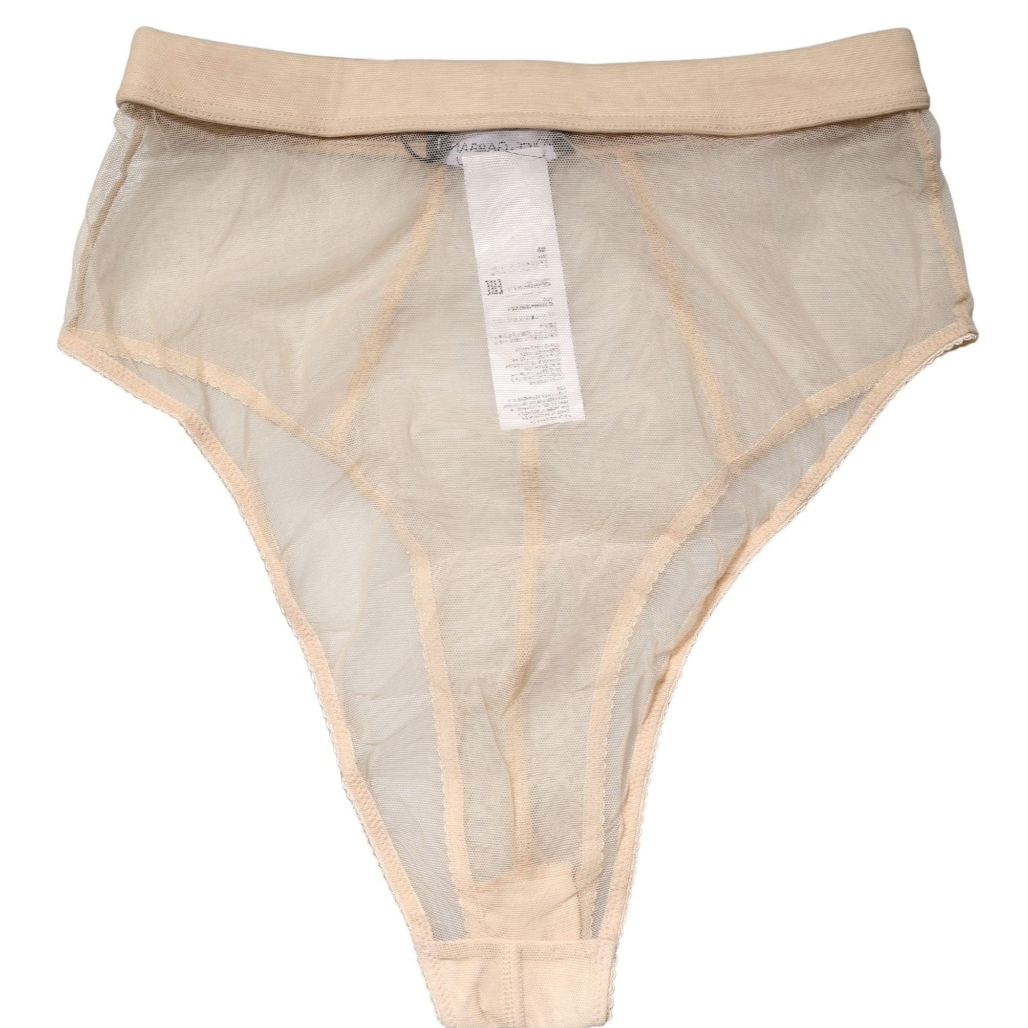 Dolce & Gabbana Beige Silk Blend High Waist Brief Panty Underwear