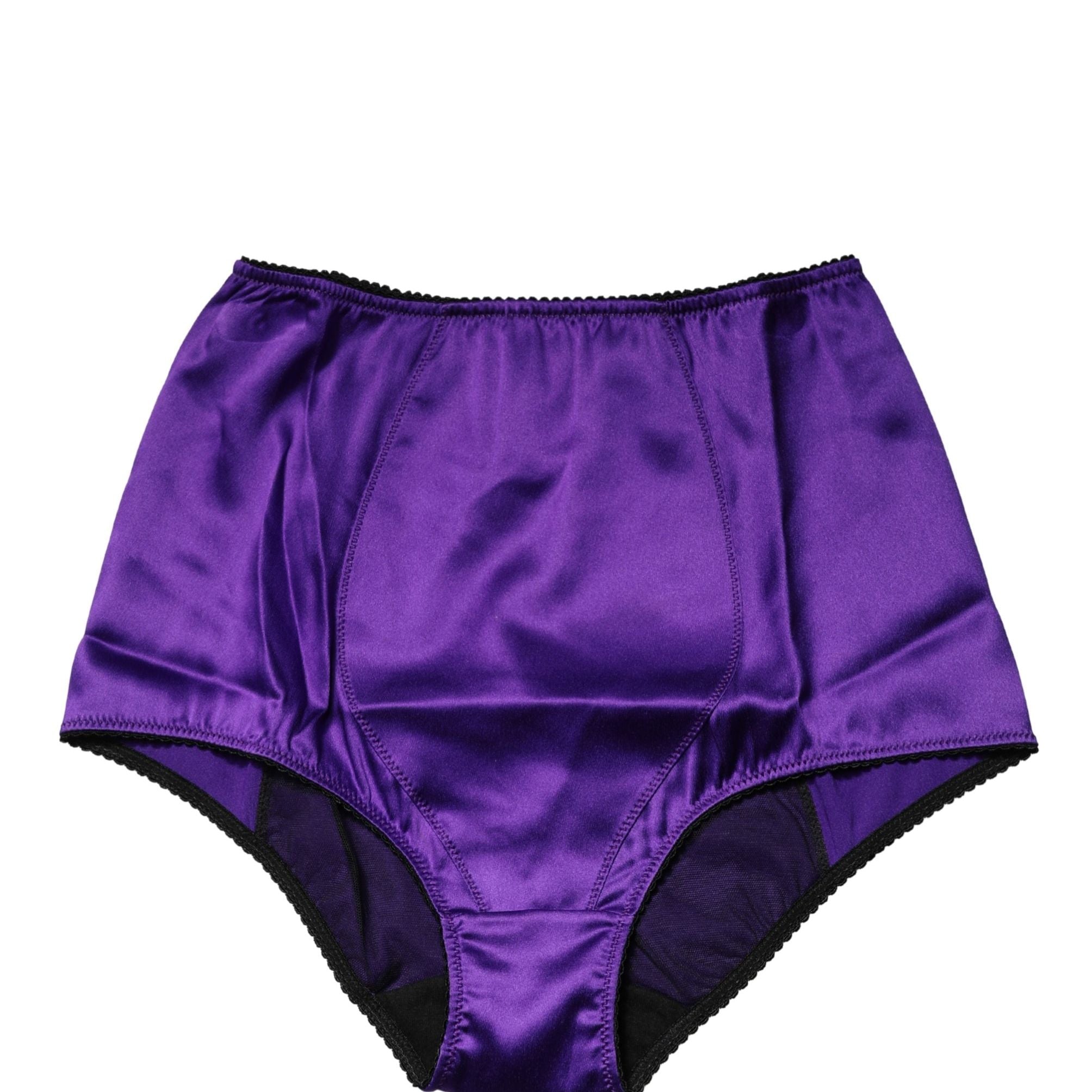 Dolce & Gabbana Purple Silk Blend High Waist Girdle Panty Underwear