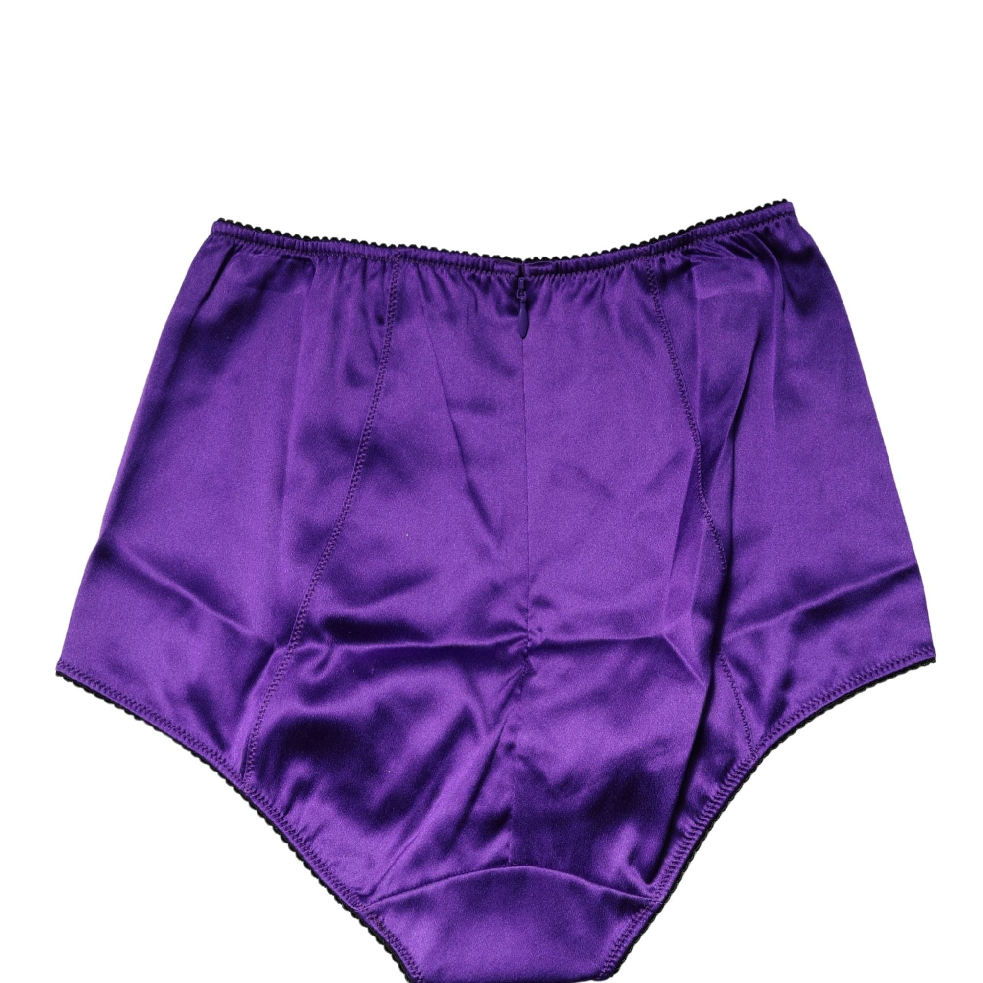 Dolce & Gabbana Purple Silk Blend High Waist Girdle Panty Underwear