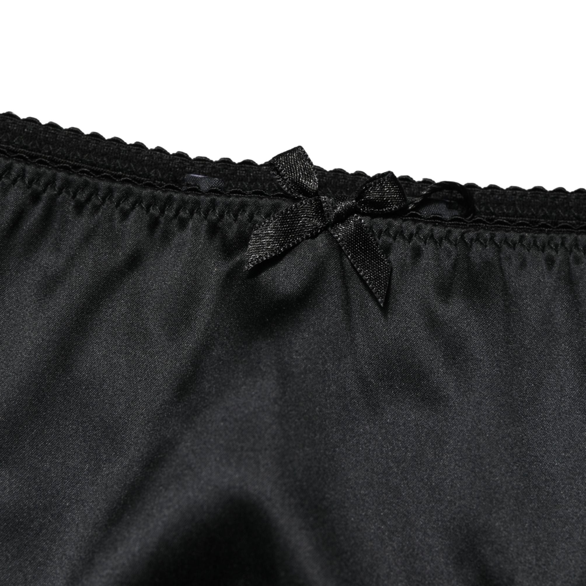 Dolce & Gabbana Black Silk Stretch Mid Waist Brief Panty Underwear