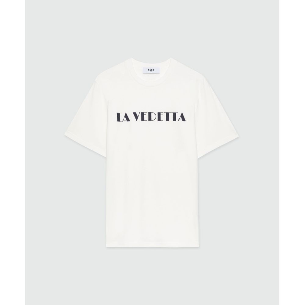 MSGM White Cotton T-Shirt