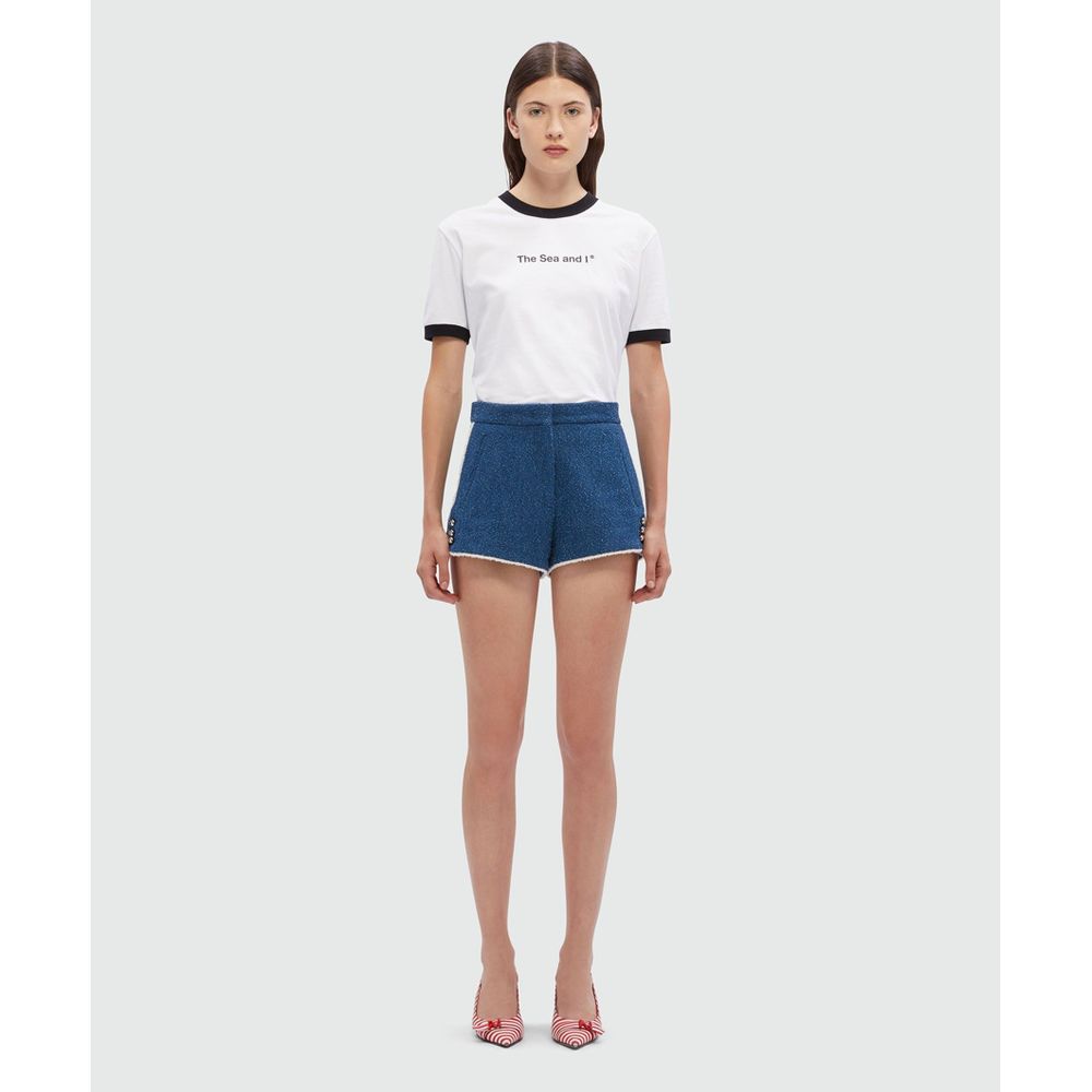 MSGM Blue Cotton Bermuda Shorts