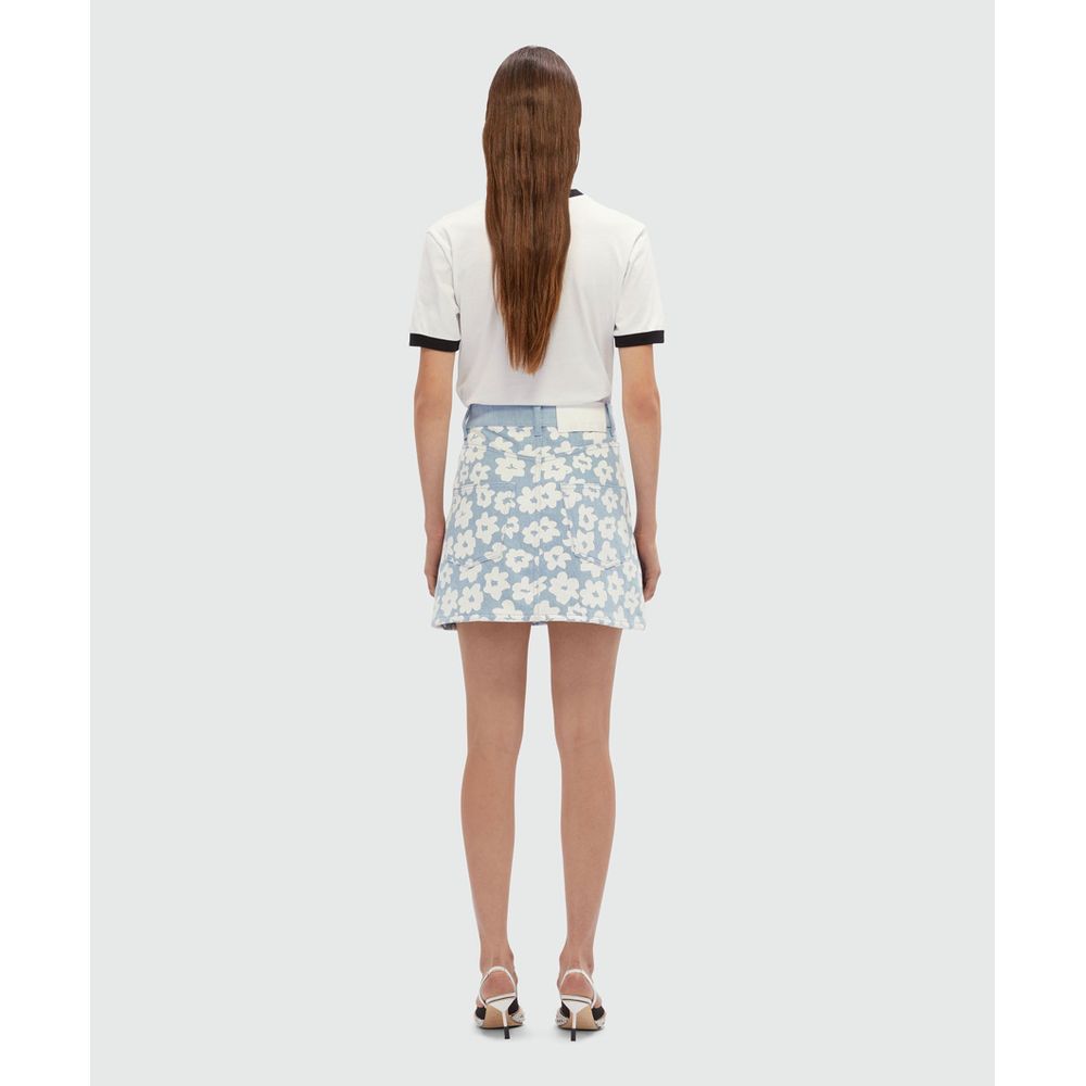 MSGM Blue Cotton Mini Skirt