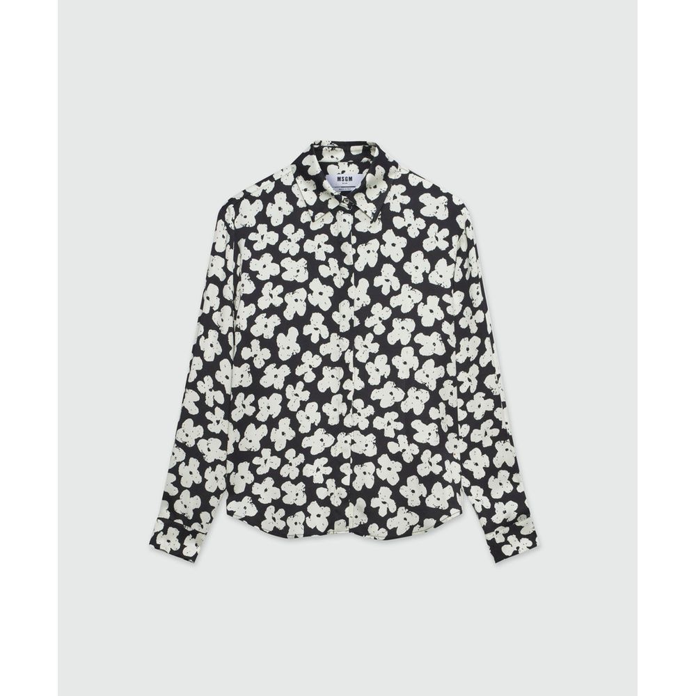 MSGM Black Viscose Blouse