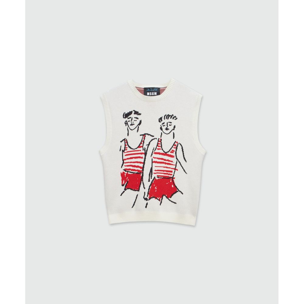 MSGM White Cotton Tank Tops