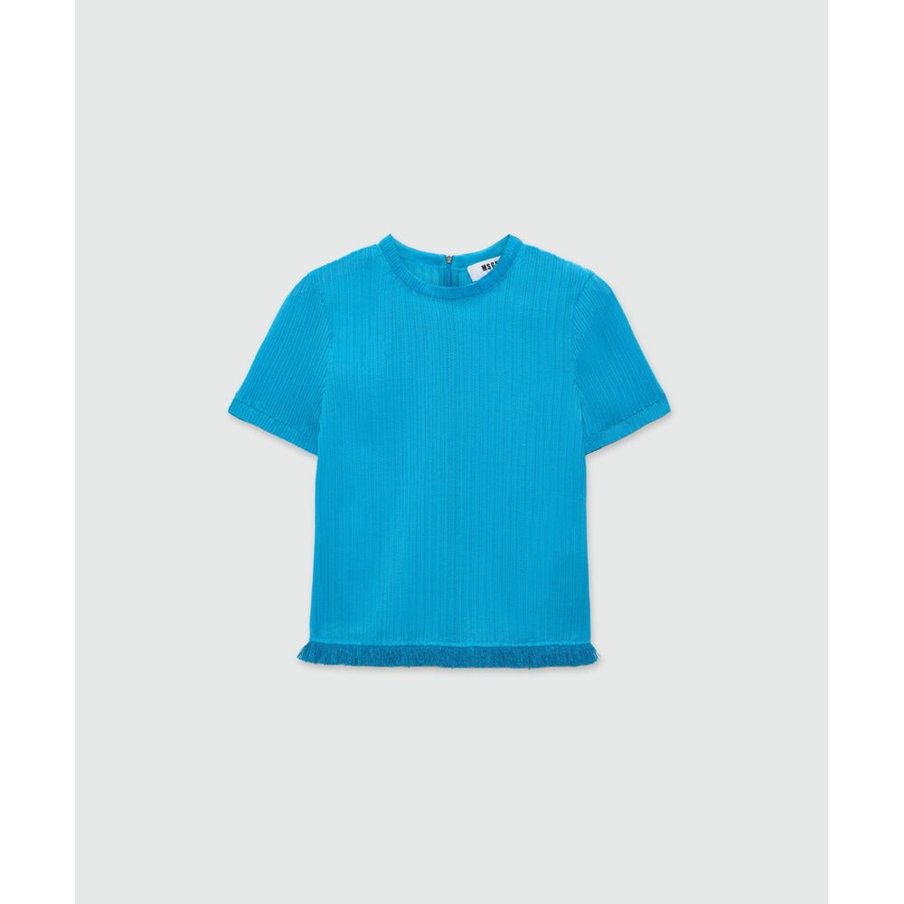 MSGM Turquoise Polyester Blouse