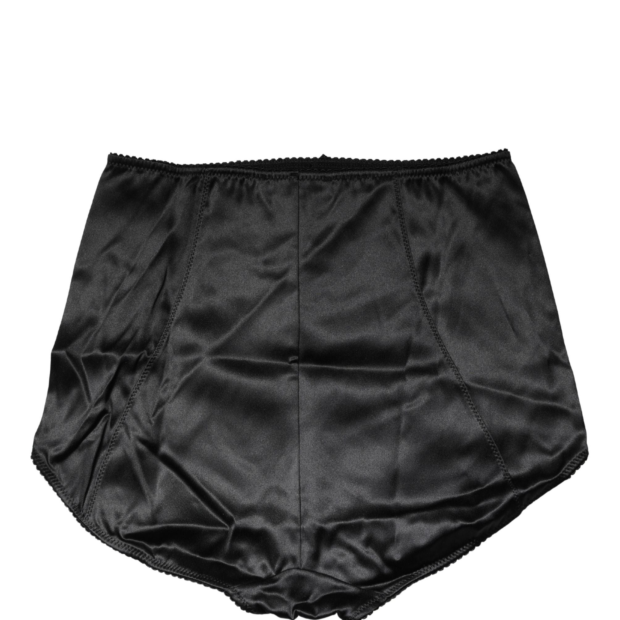 Dolce & Gabbana Black Silk Blend High Waist Girdle Panty Underwear